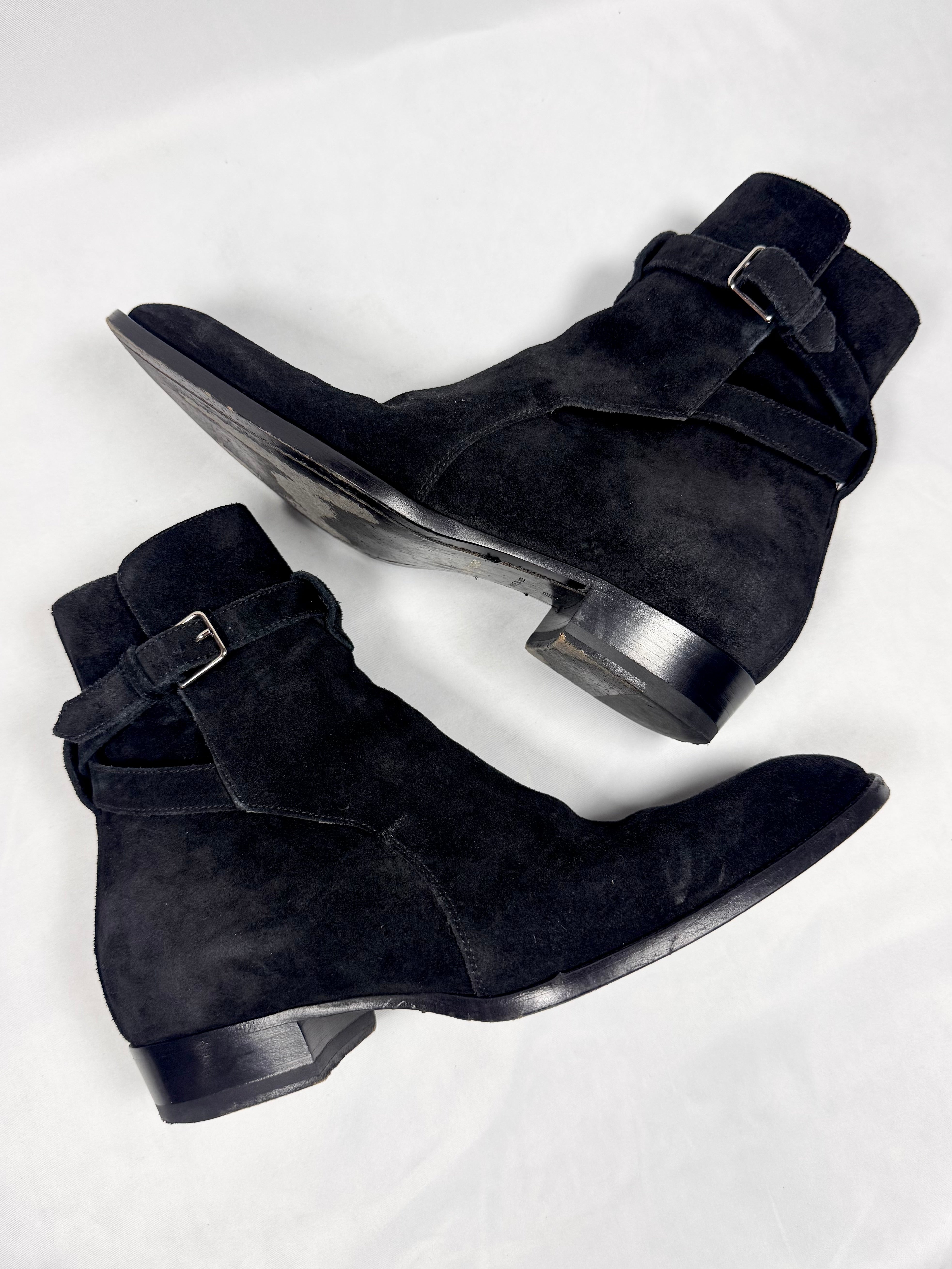 Saint Laurent Wyatt ‘Jodhpur’ Black Suede Boots
