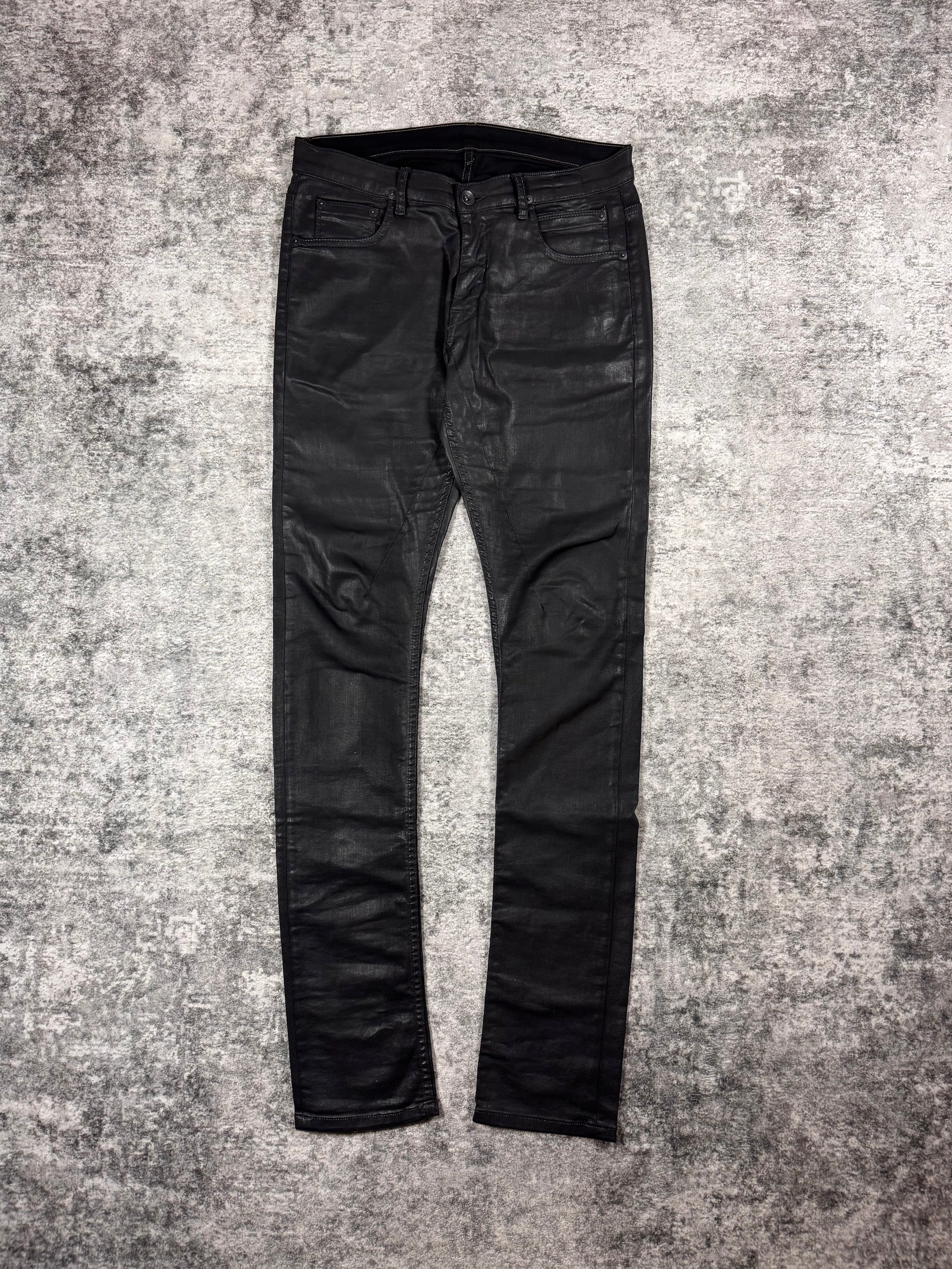 FW15 Rick Owens "Sphinx" Black Waxed Detroit Cut Denim