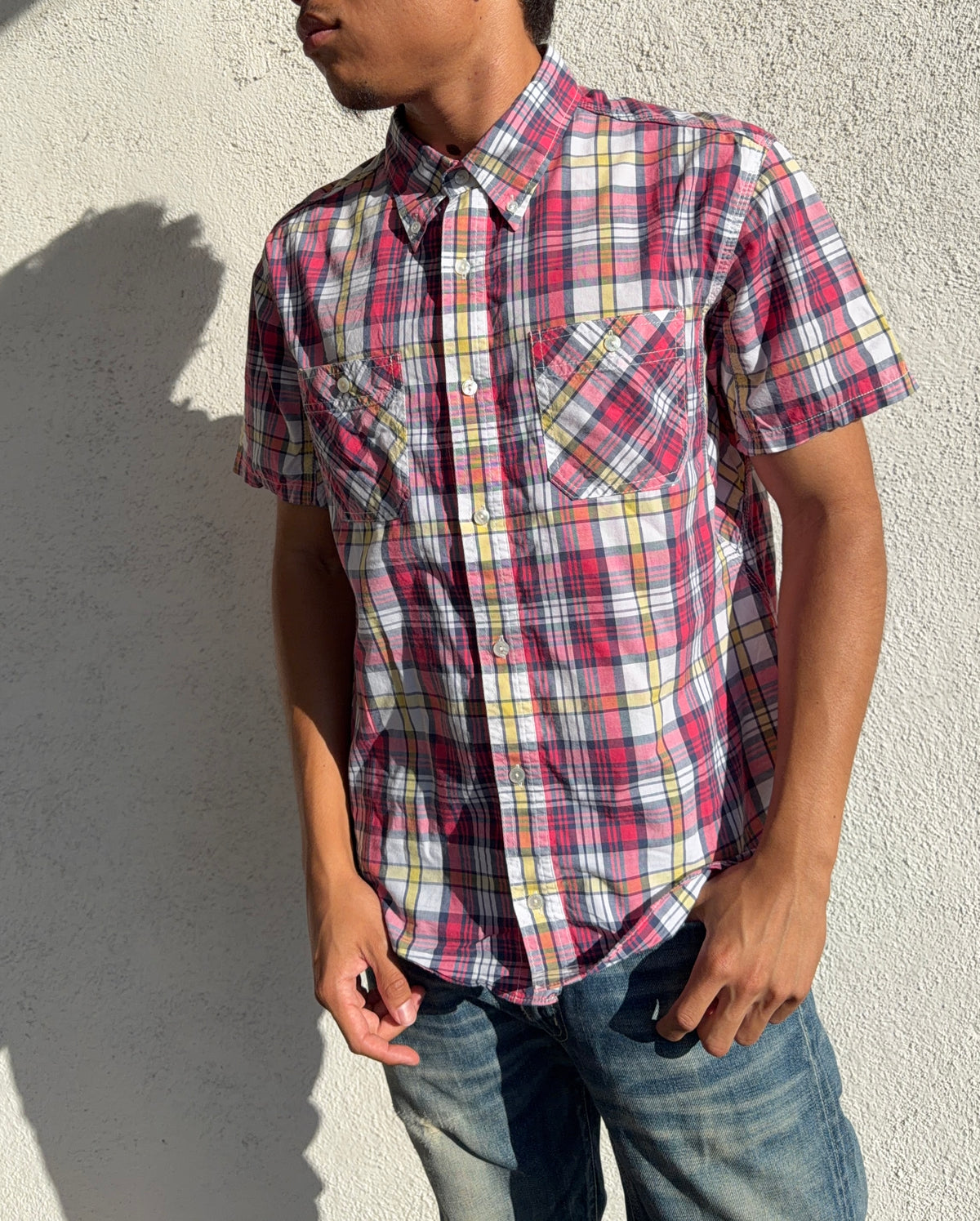 2000s Visvim F.I.L Cubism Multicolor Plaid Button-Up Shirt