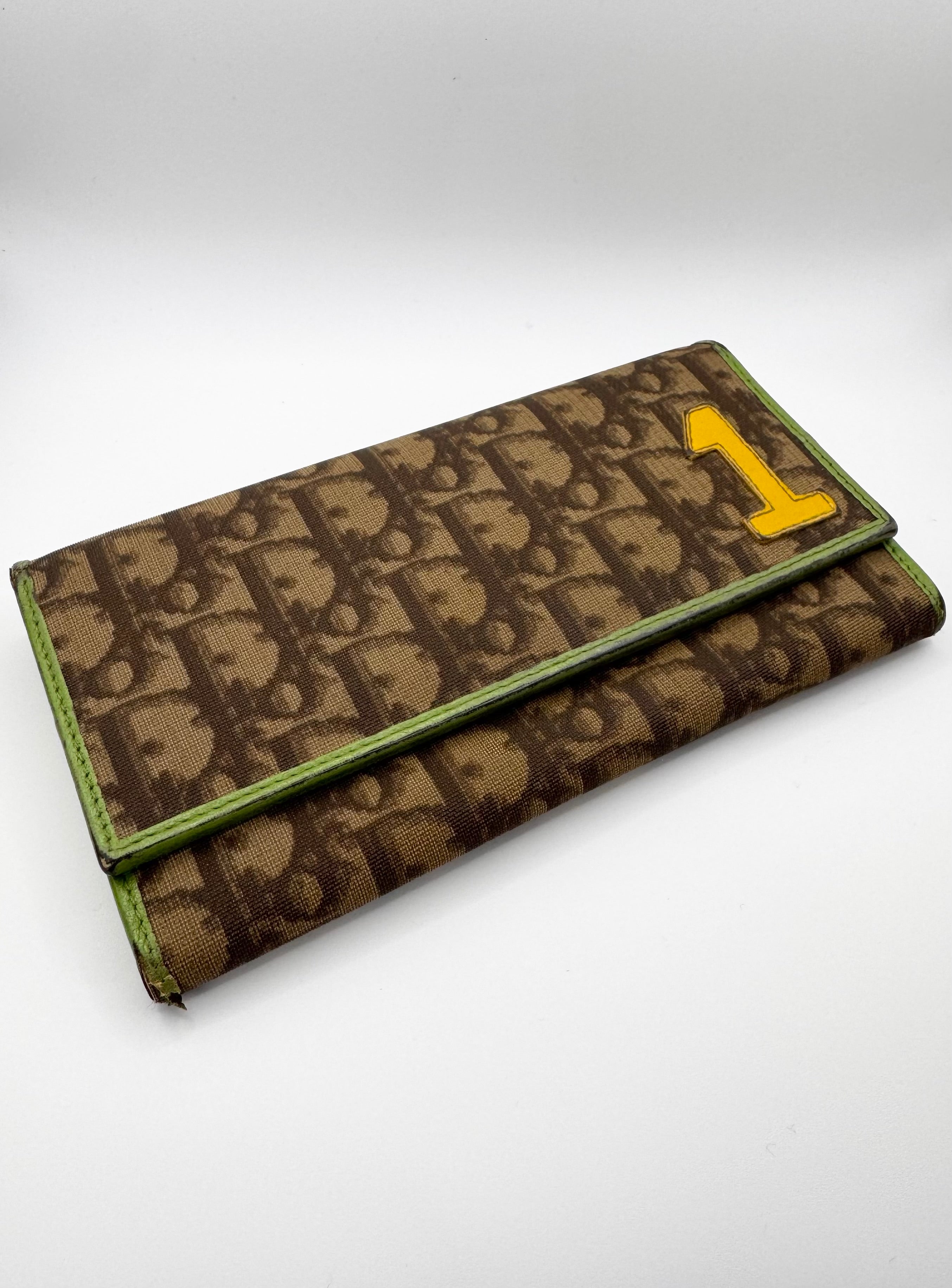 2000s Christian Dior 'Trotter' 1 Brown Monogram Wallet
