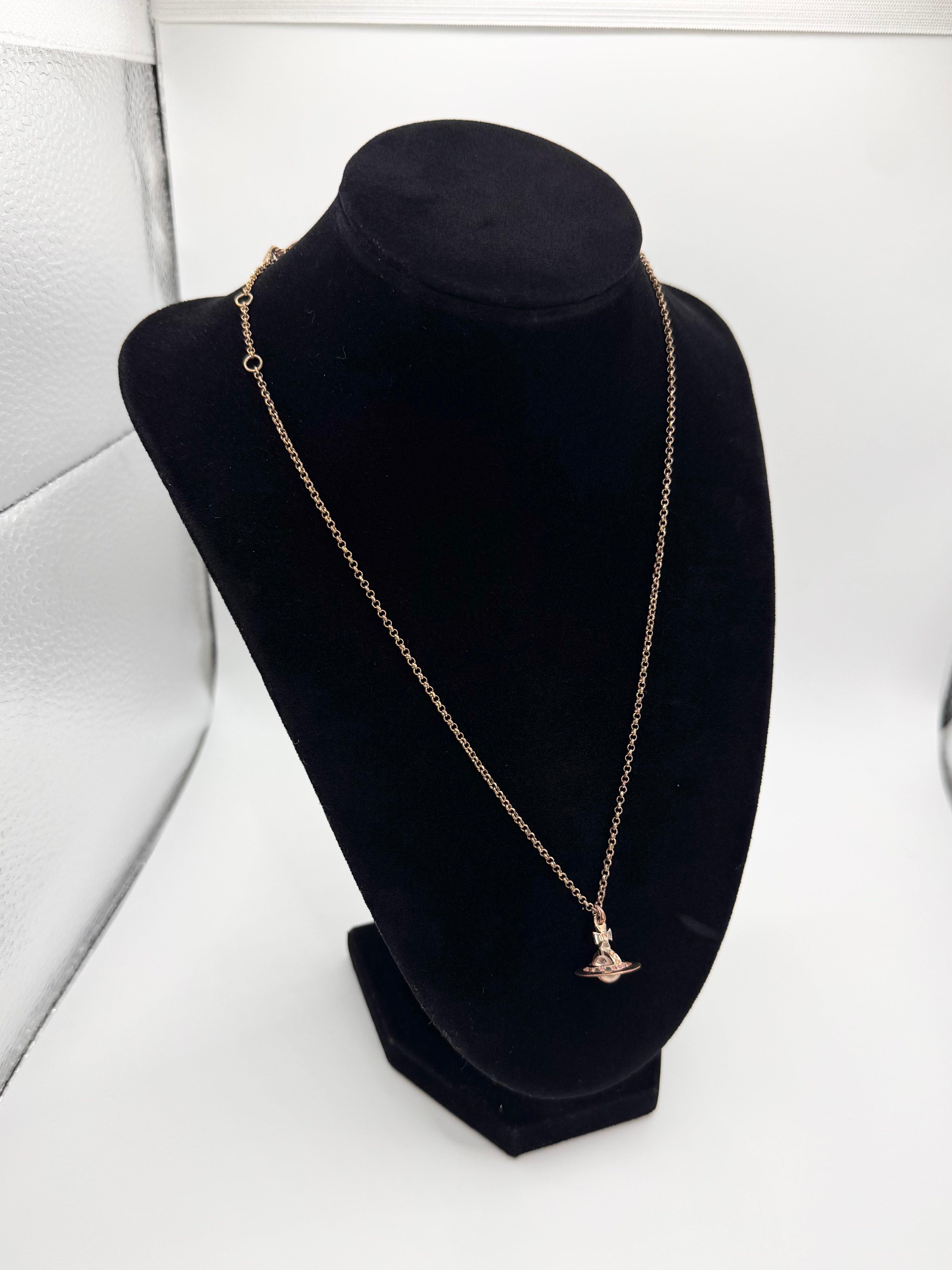 Vivienne Westwood Rose Gold Mini 3D Orb Necklace