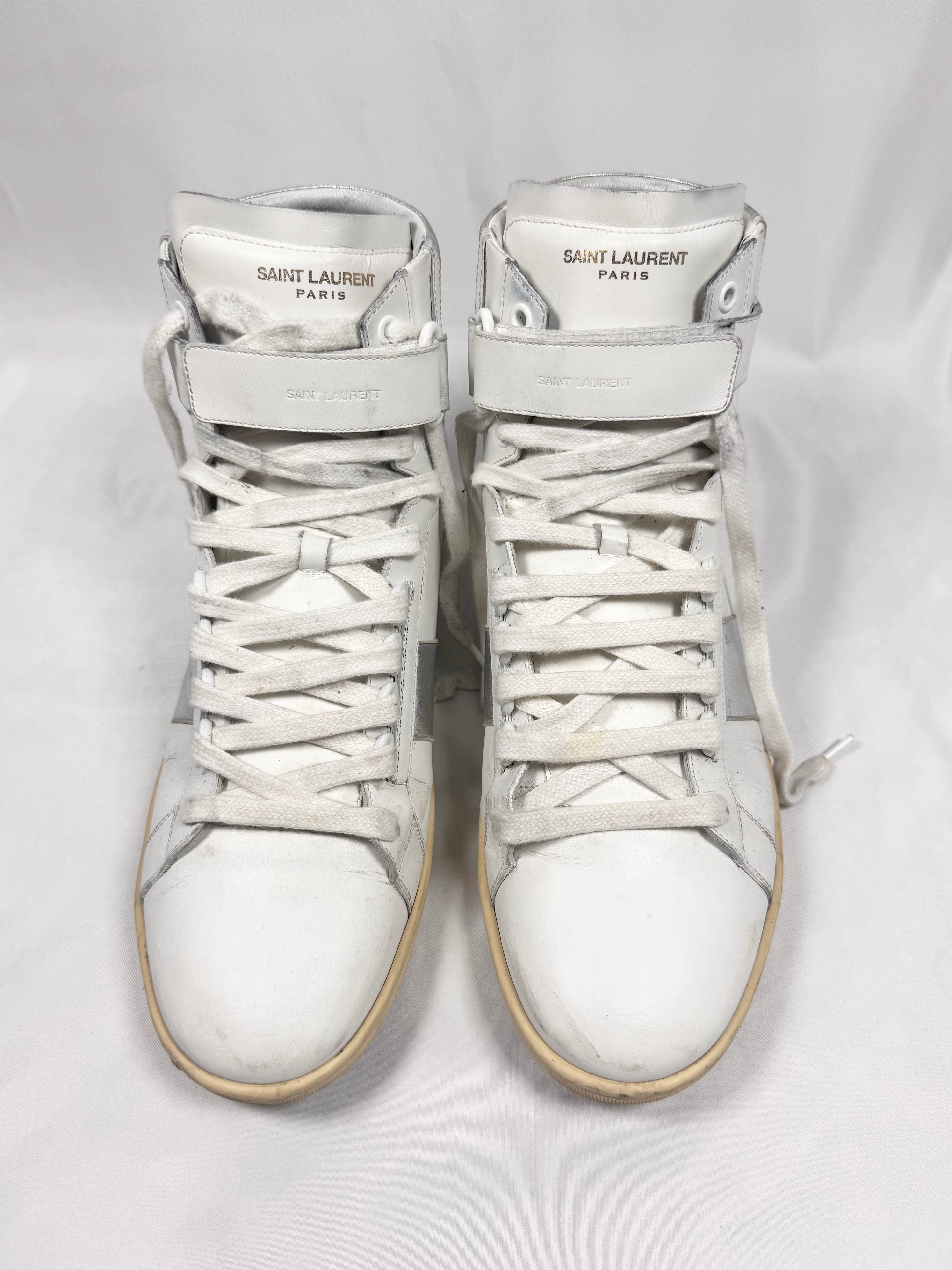 Saint Laurent ‘SL/10H’ Silver High-Top Sneakers