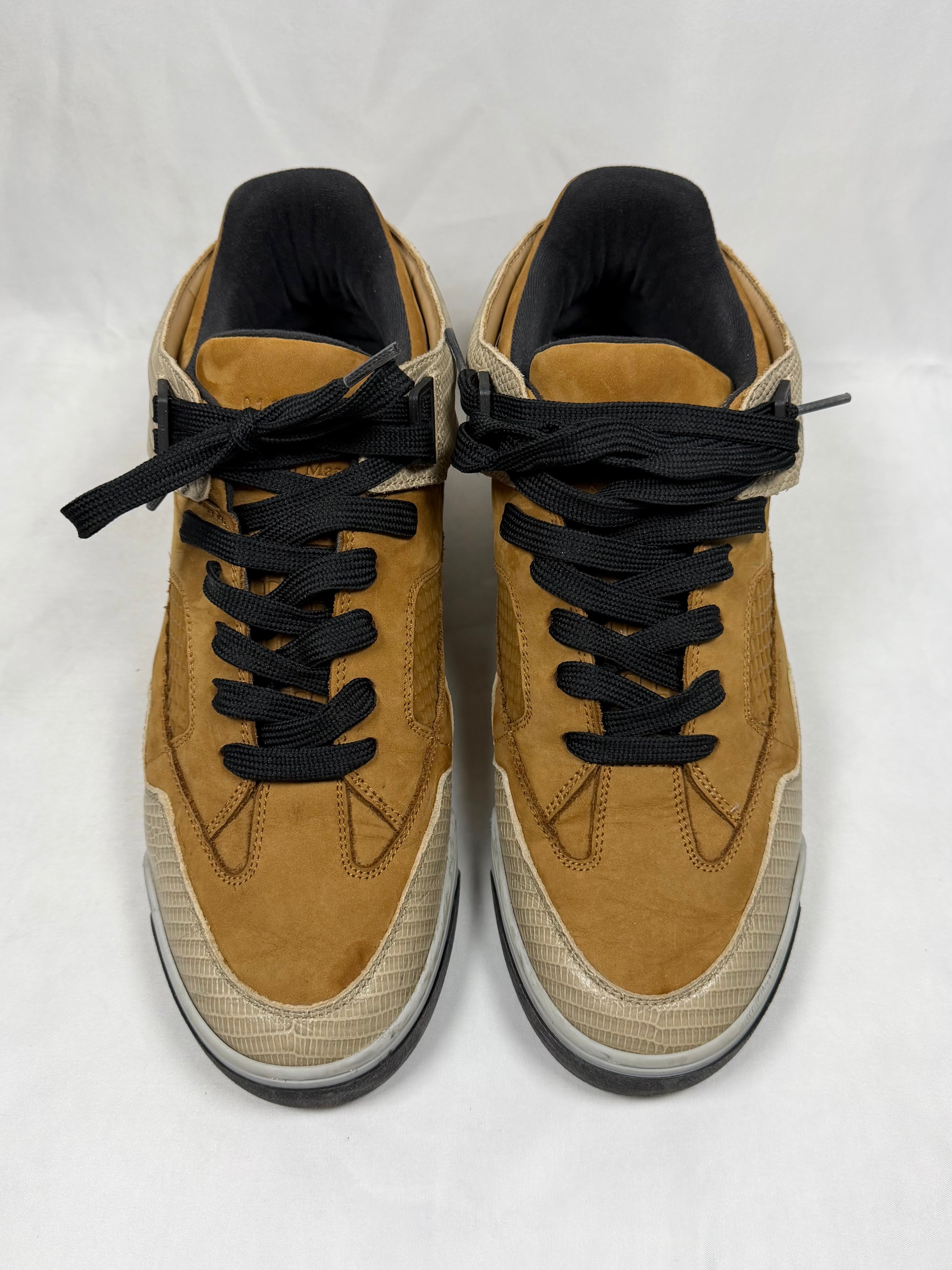 Maison Margiela DDSTCK ‘Brown’ Python Print Suede Low Top Sneaker