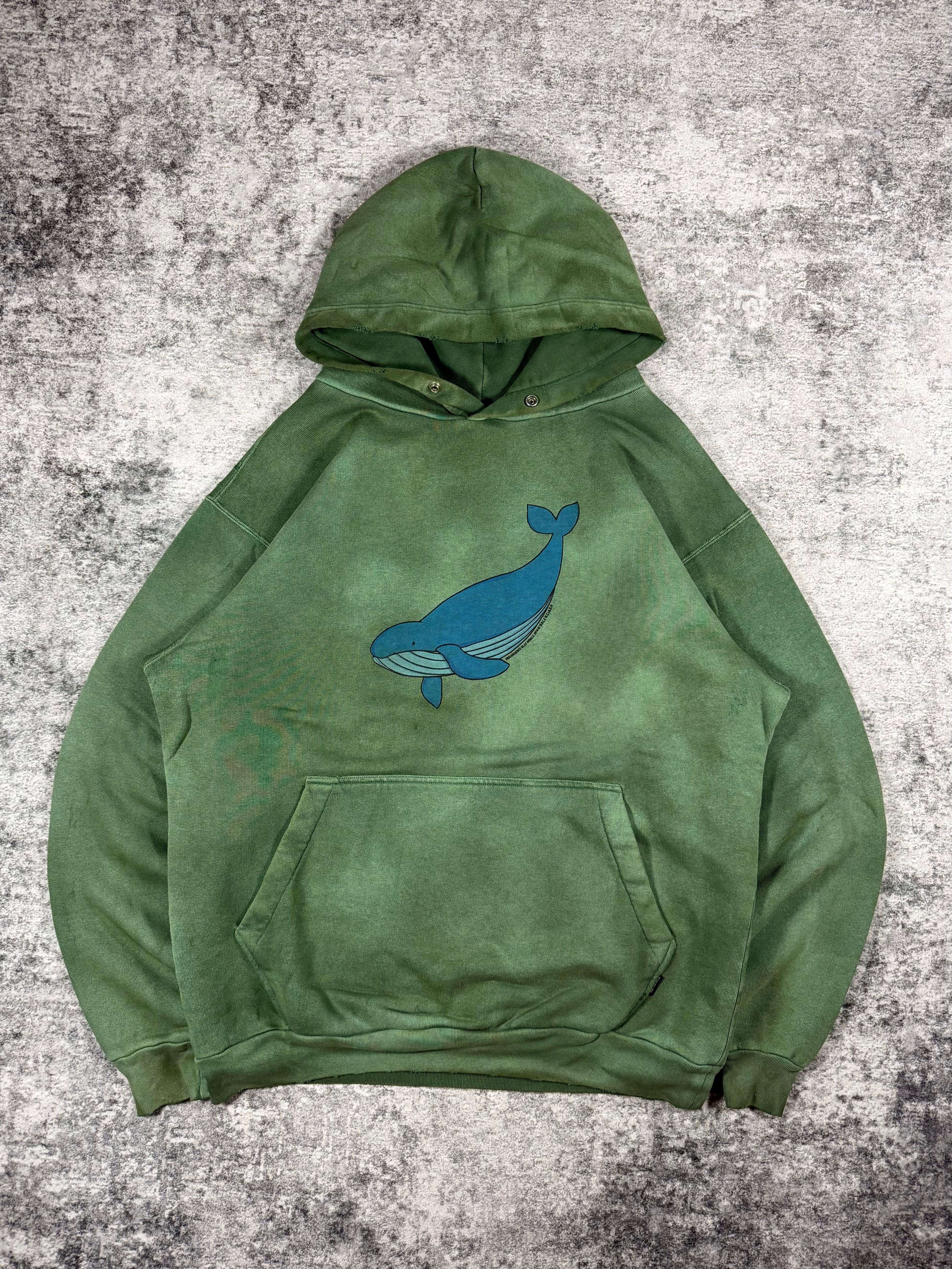 2019 Balenciaga ‘IUCN’ Blue Whale Oversized Distressed Hoodie