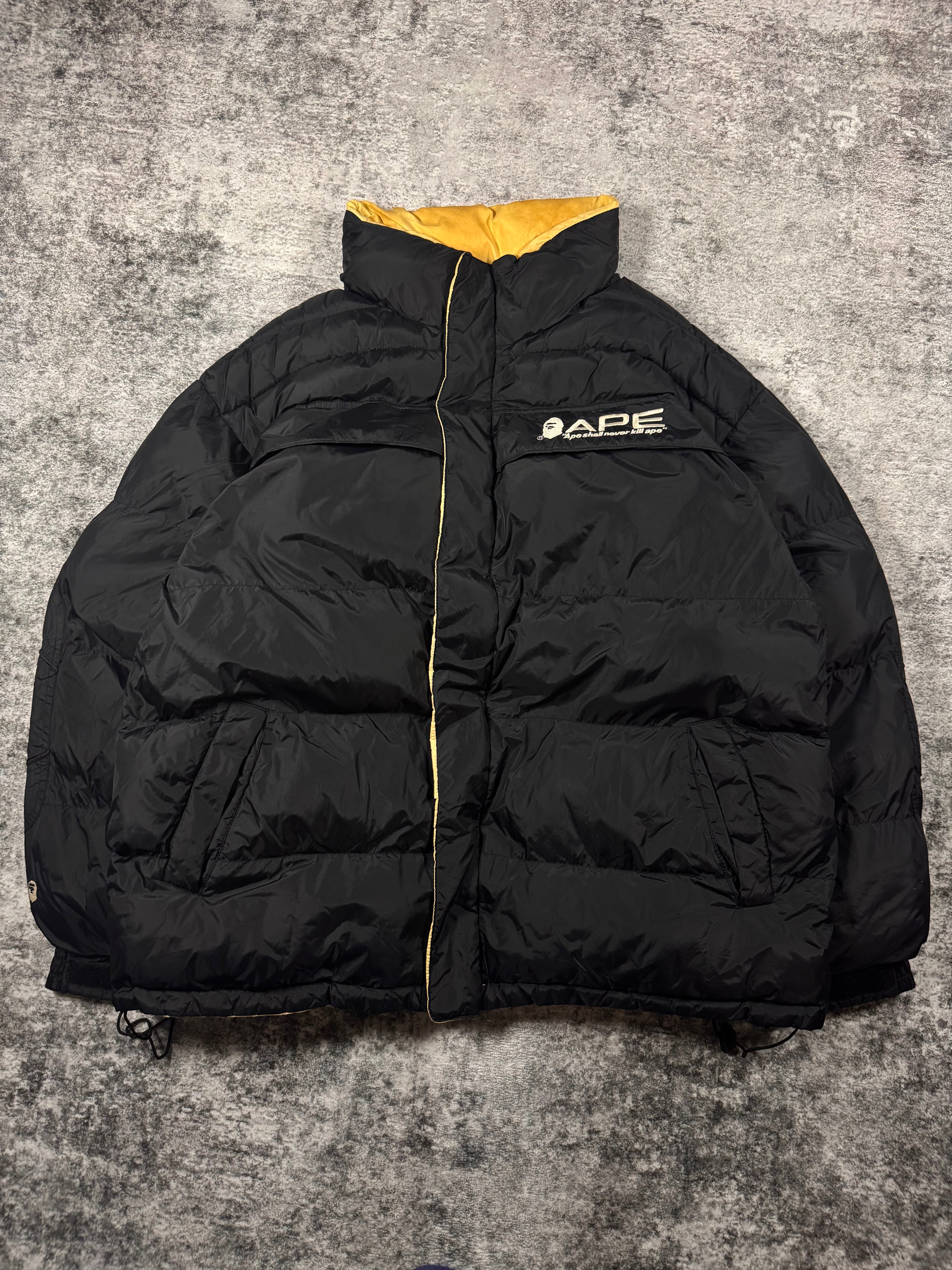 1990s A Bathing Ape Reversible Embroidery Logo Puffer Jacket