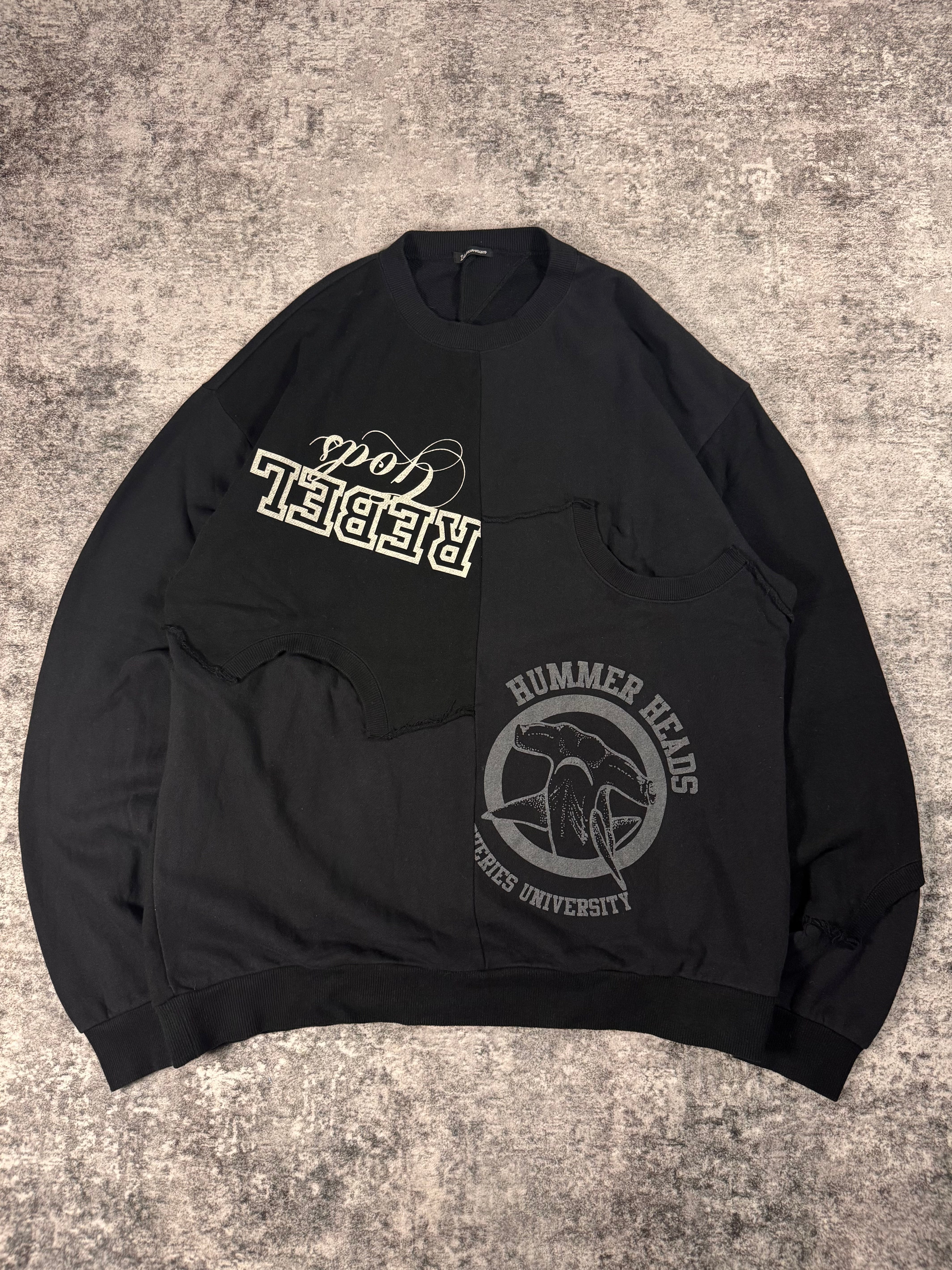 Undercover SS22 ‘Rebel Gods’ Reconstructed Hybird Crewneck