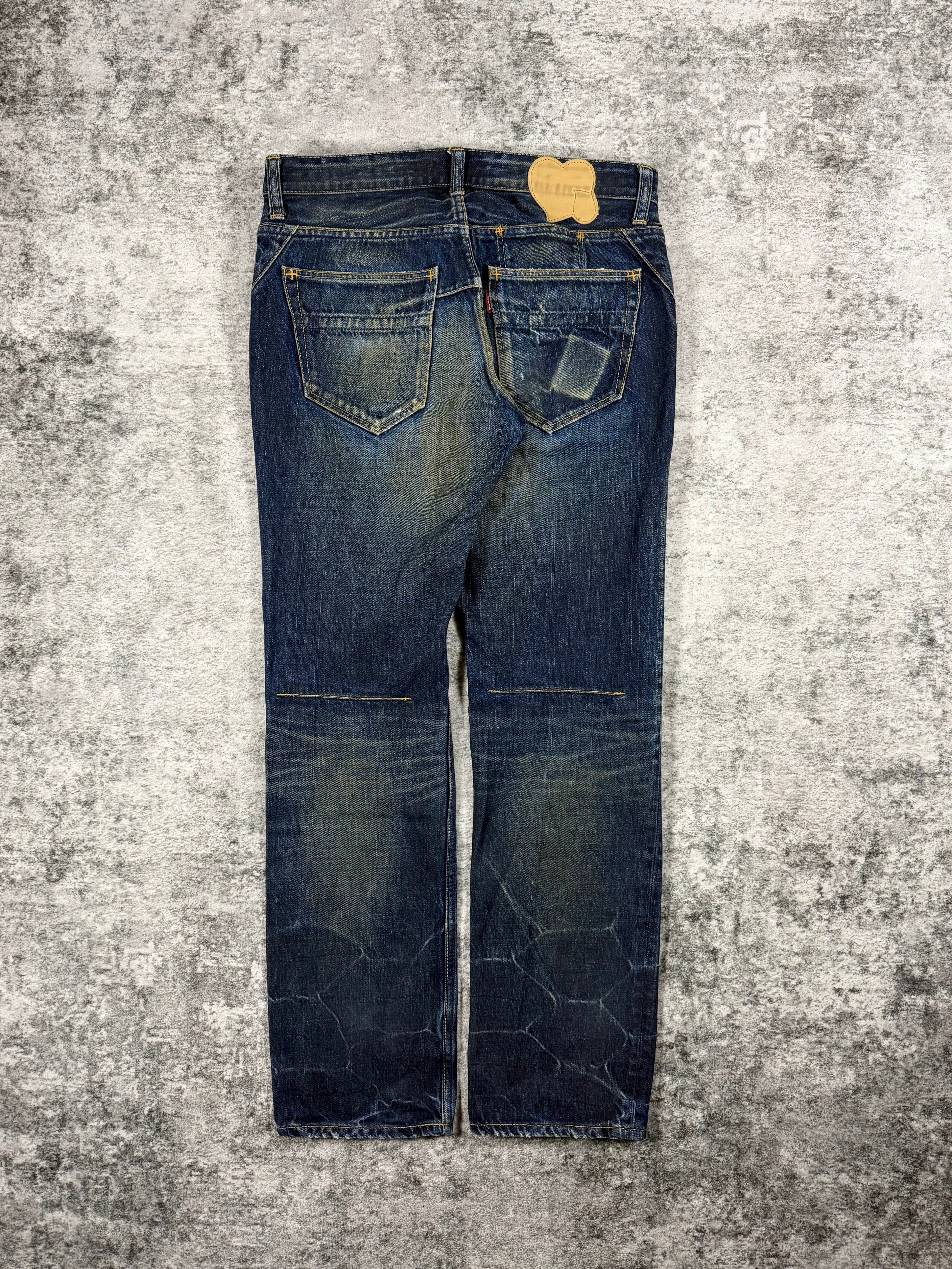 SS08 Number (N)ine “Birds” Indigo Honeycomb Mudwash Pain Denim