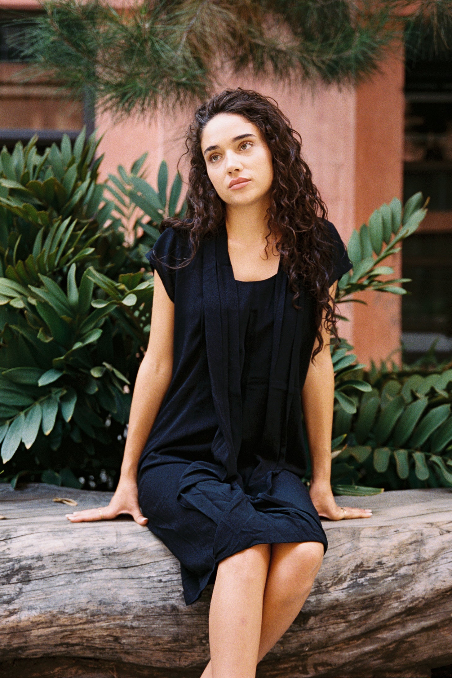 2000s Maison Margiela Black Draped Panel Sleeveless Dress