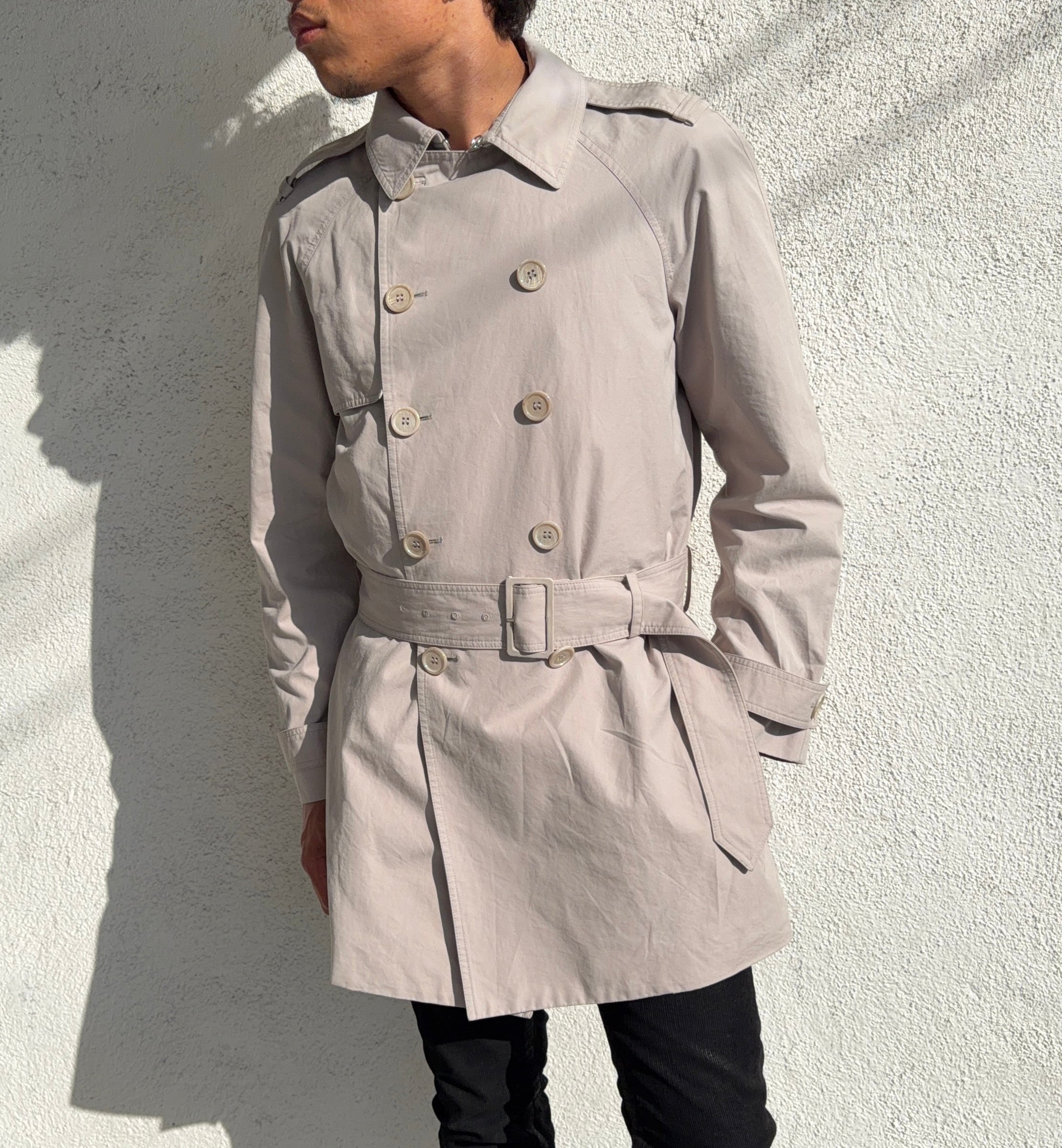 FW11 Dior Homme Kris Van Assche Beige Doublure Belted Trench Coat