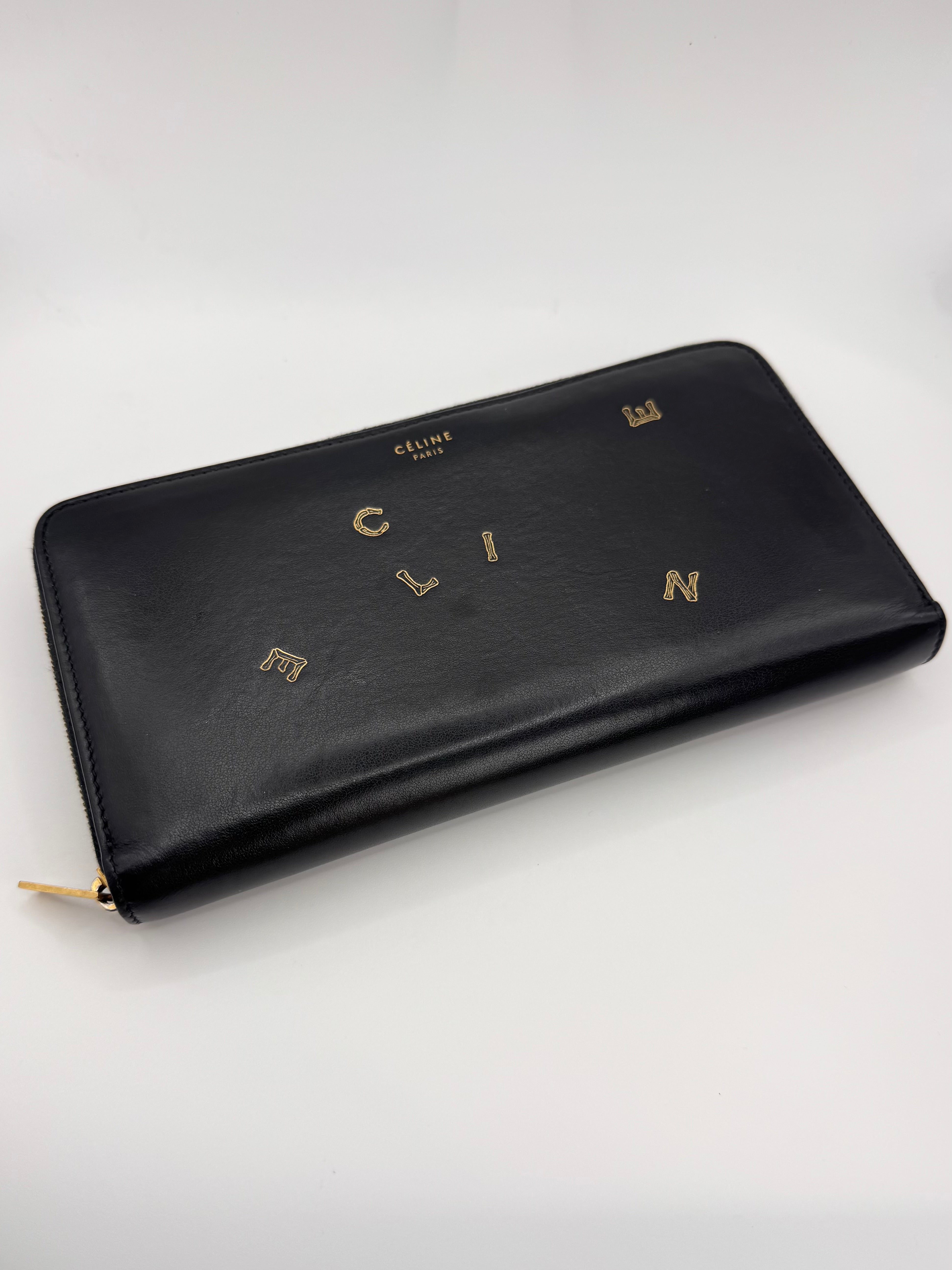 2018 Celine ‘Alphabet Scatter’ Calfskin Leather Wallet