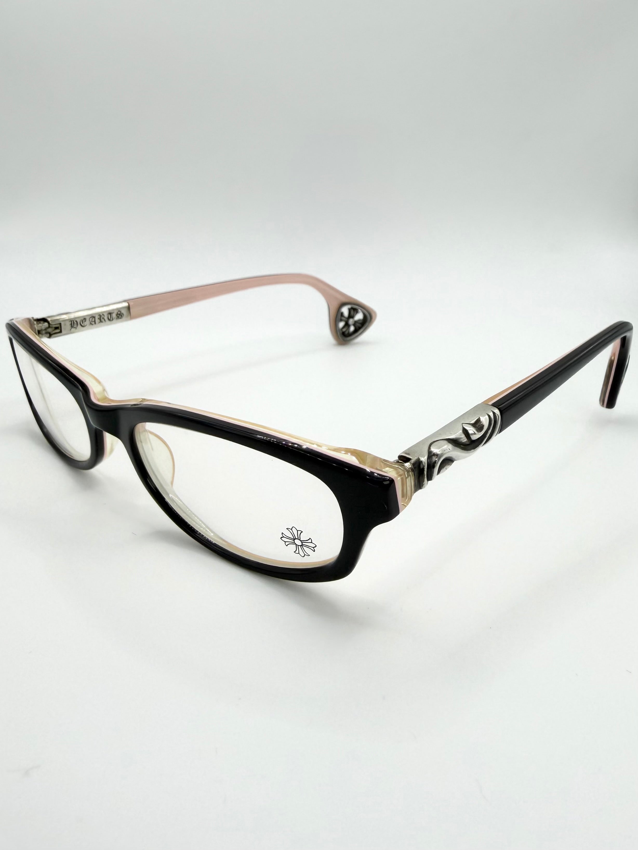 Chrome Hearts “SKY” Scroll Cross Cut-Out Pink Glass Frames