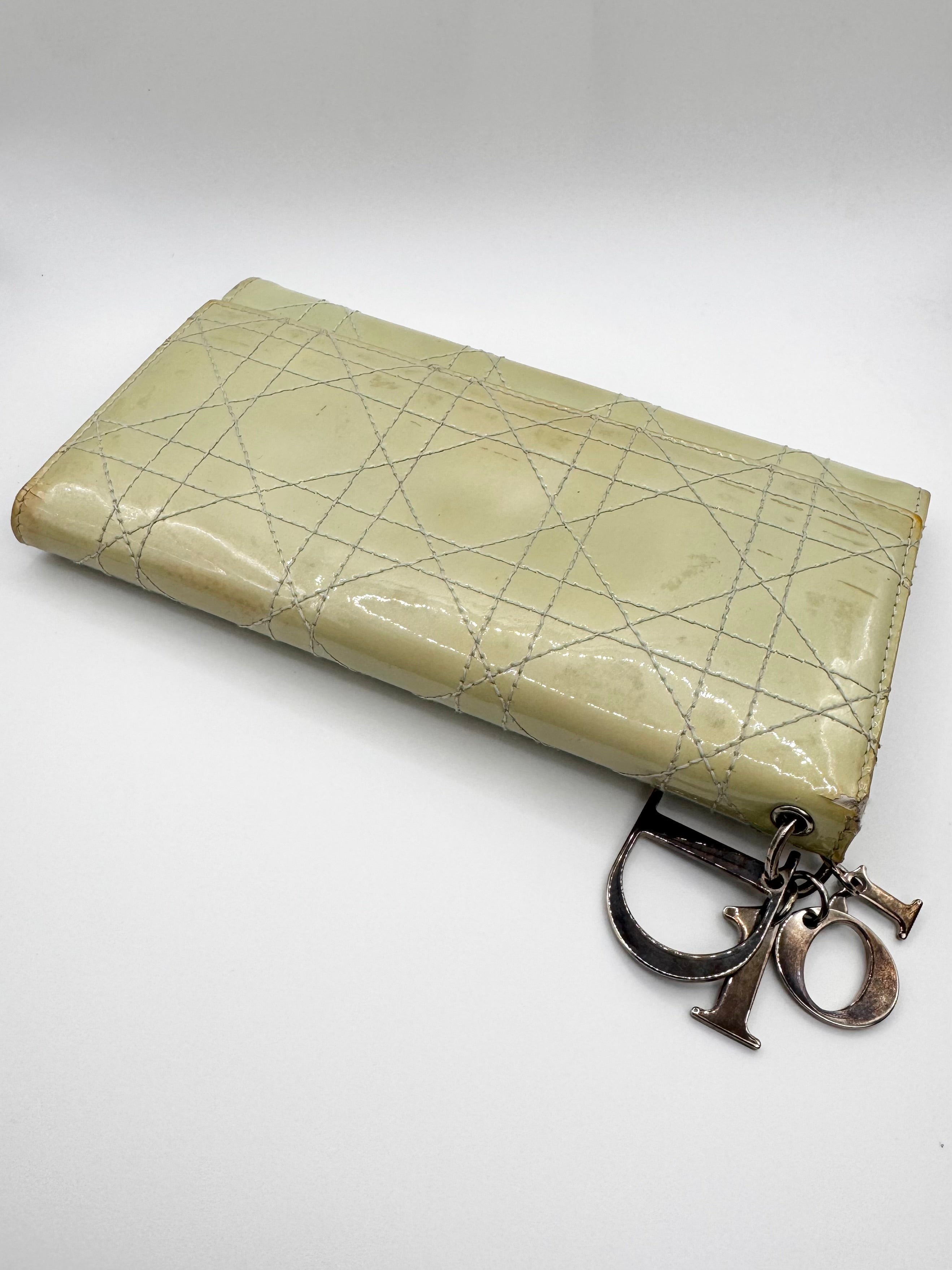 2000s Christian Dior ‘Emerald Cannage’ Quilted Charm Wallet