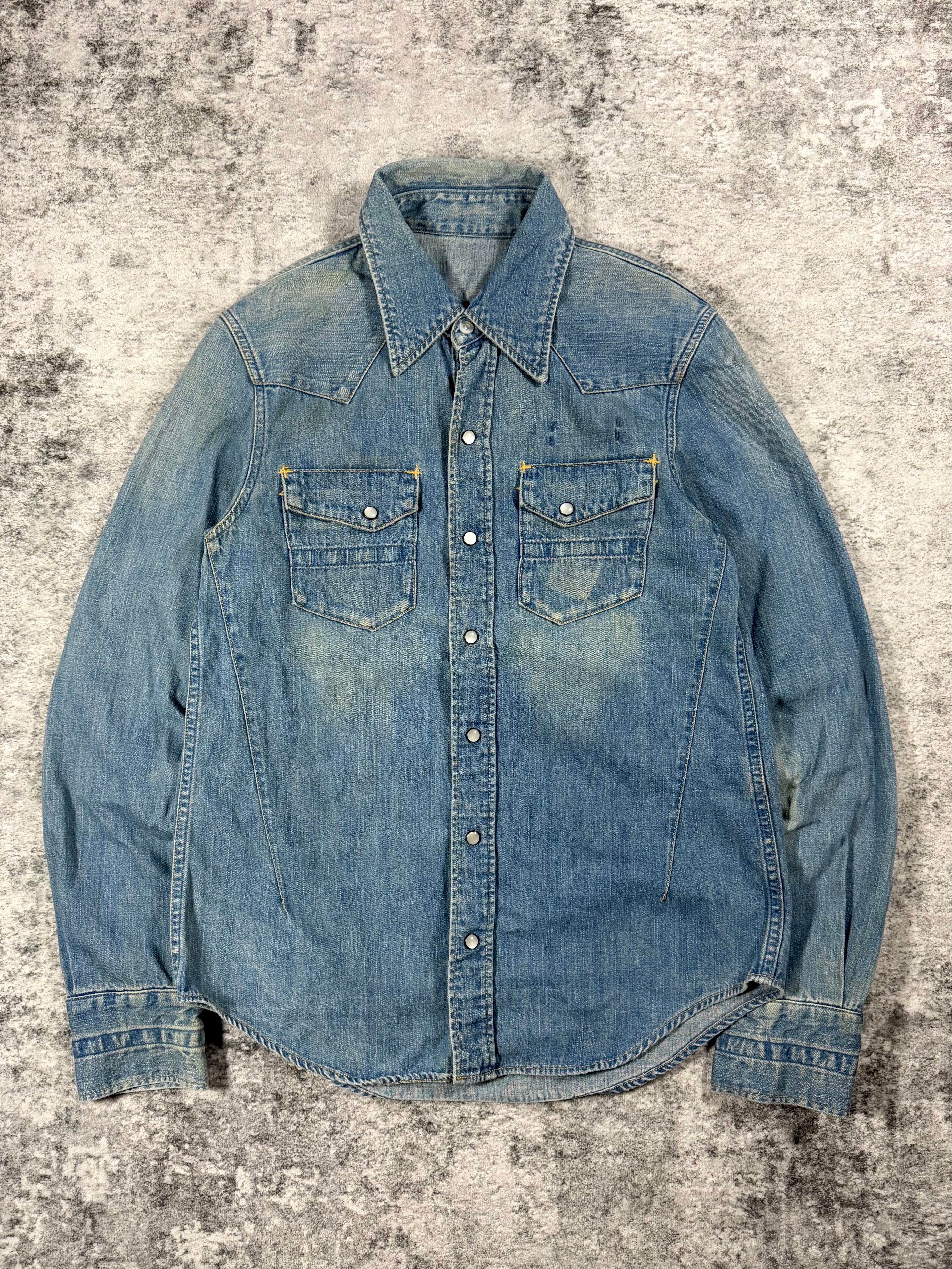 FW07 Number (N)ine “Love God Murder” Music Note Denim Western Shirt