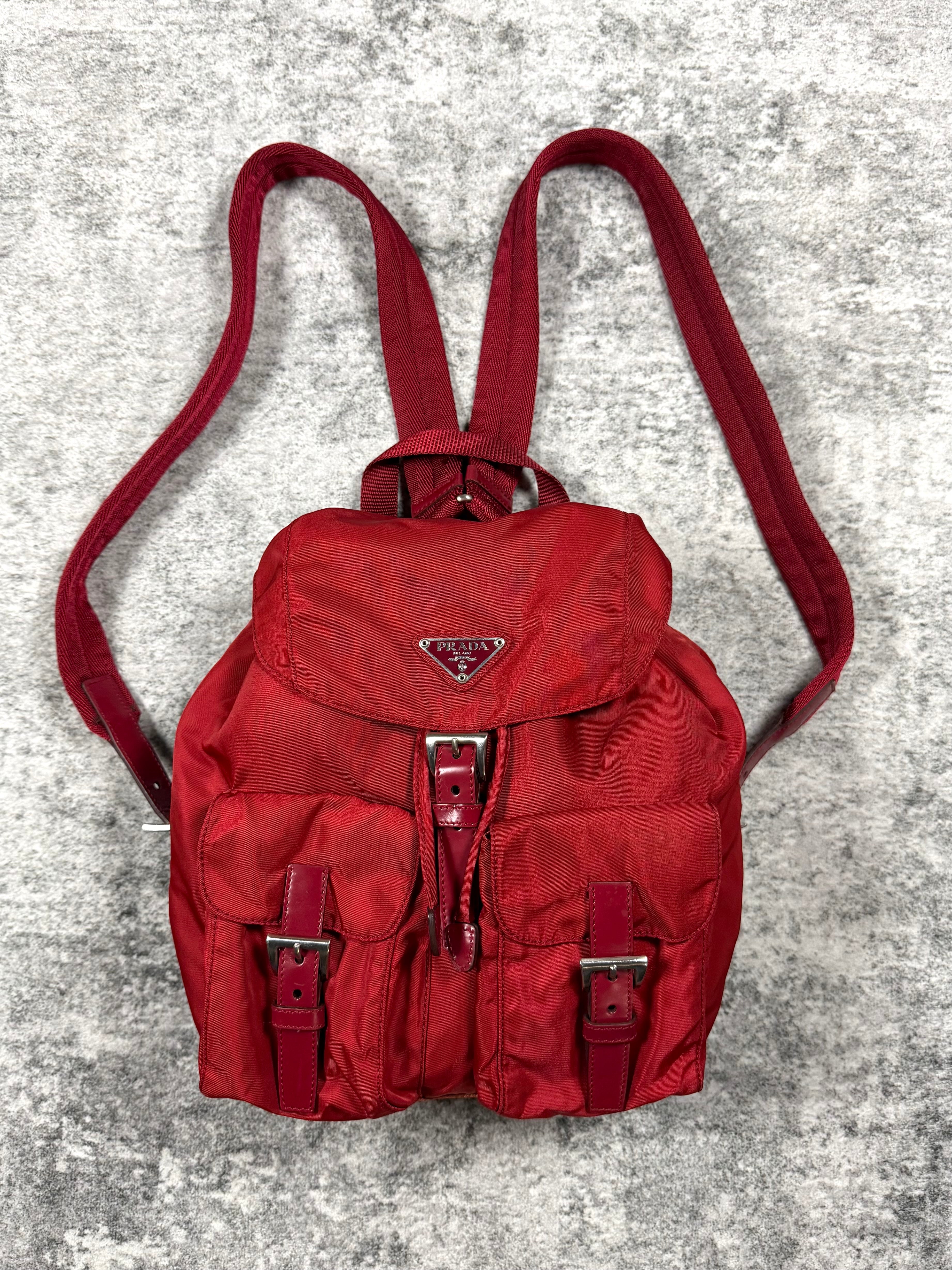 2000s Prada Milano "Cherry' Tessuto Nylon Backpack