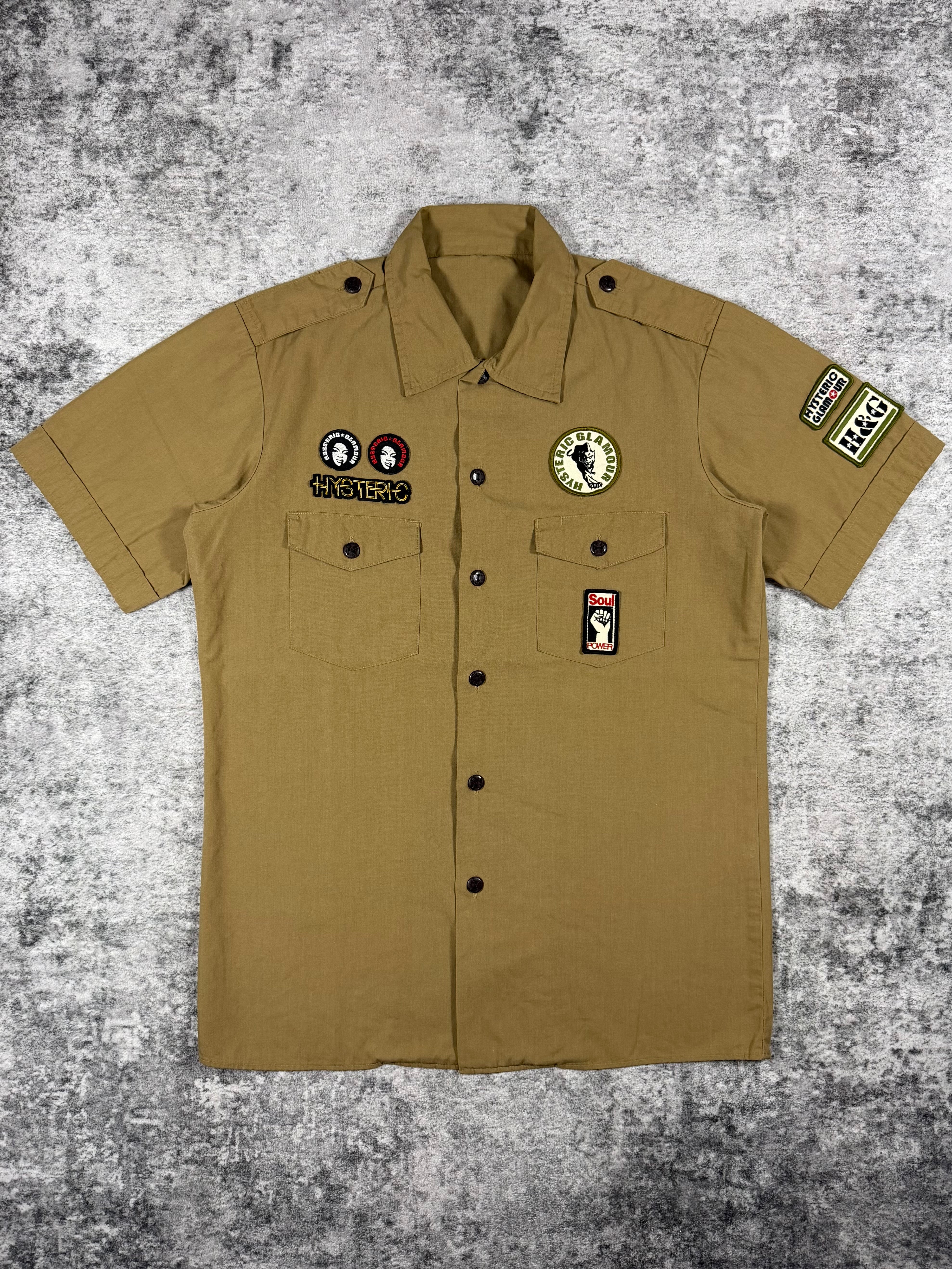 1990s Hysteric Glamour ‘Black Panther’ Patchwork Military Shirt