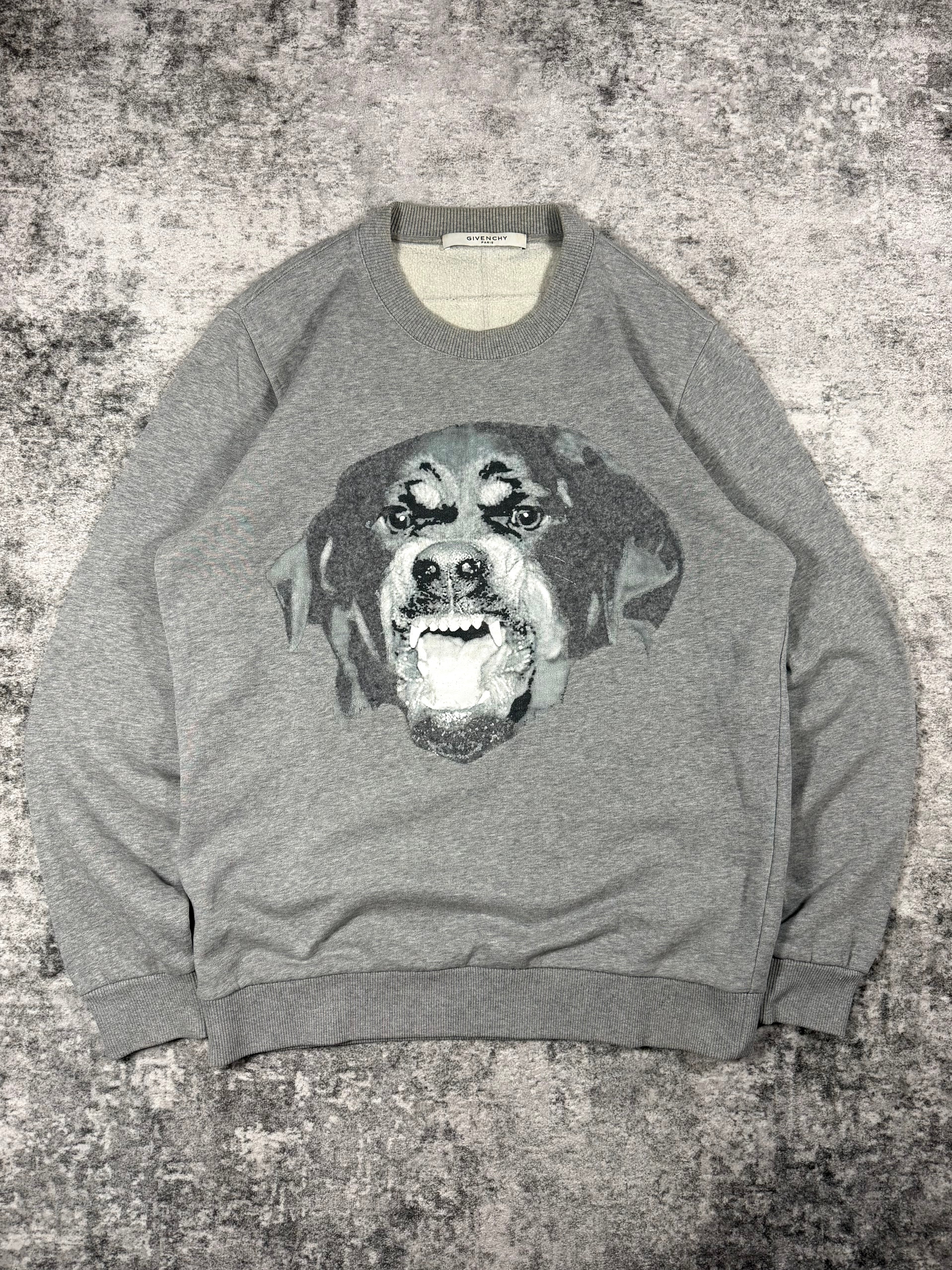SS16 Givenchy Ricardo Tisci ‘Rottweiler’ Heather Grey Crewneck