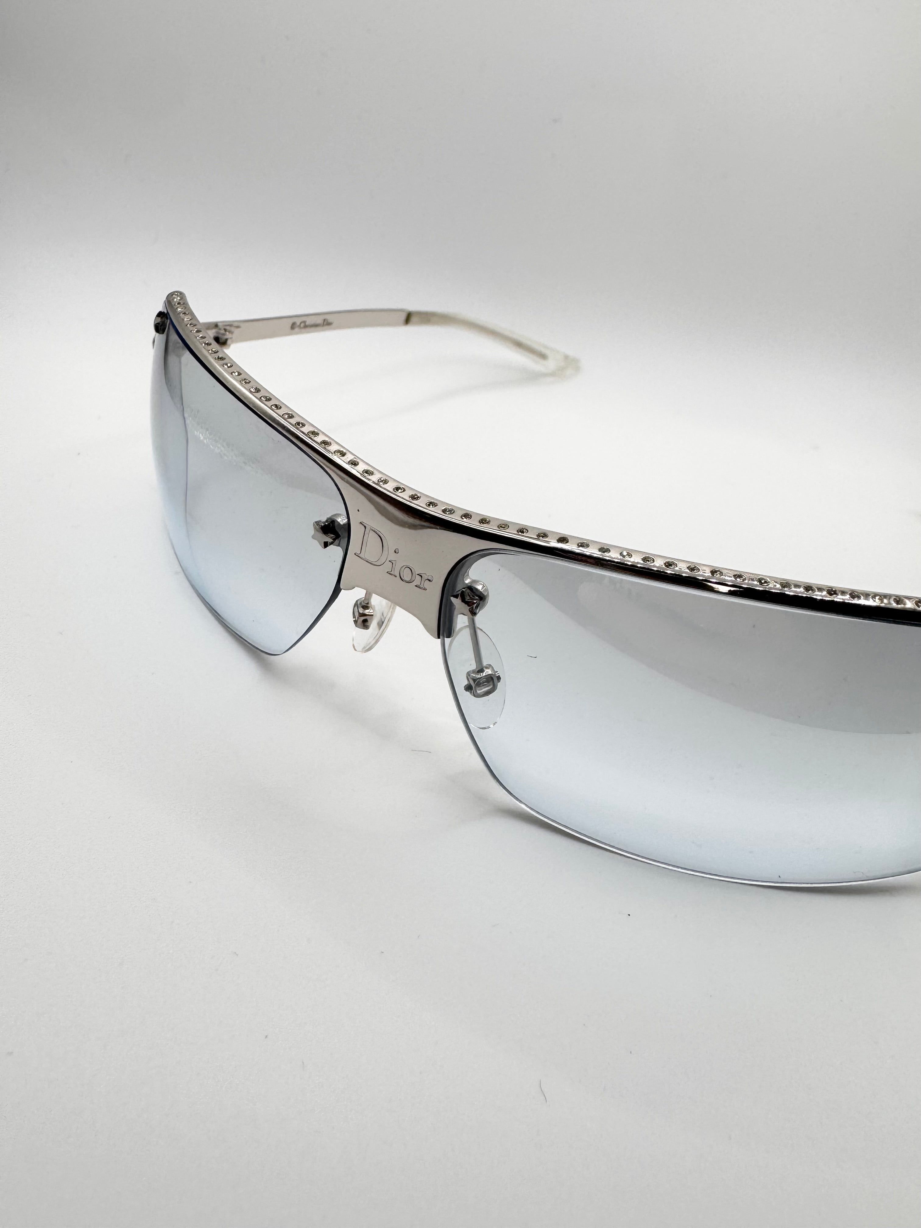 2000s Christian Dior ‘Dior Hit 2’ Rhinestone Sunglasses
