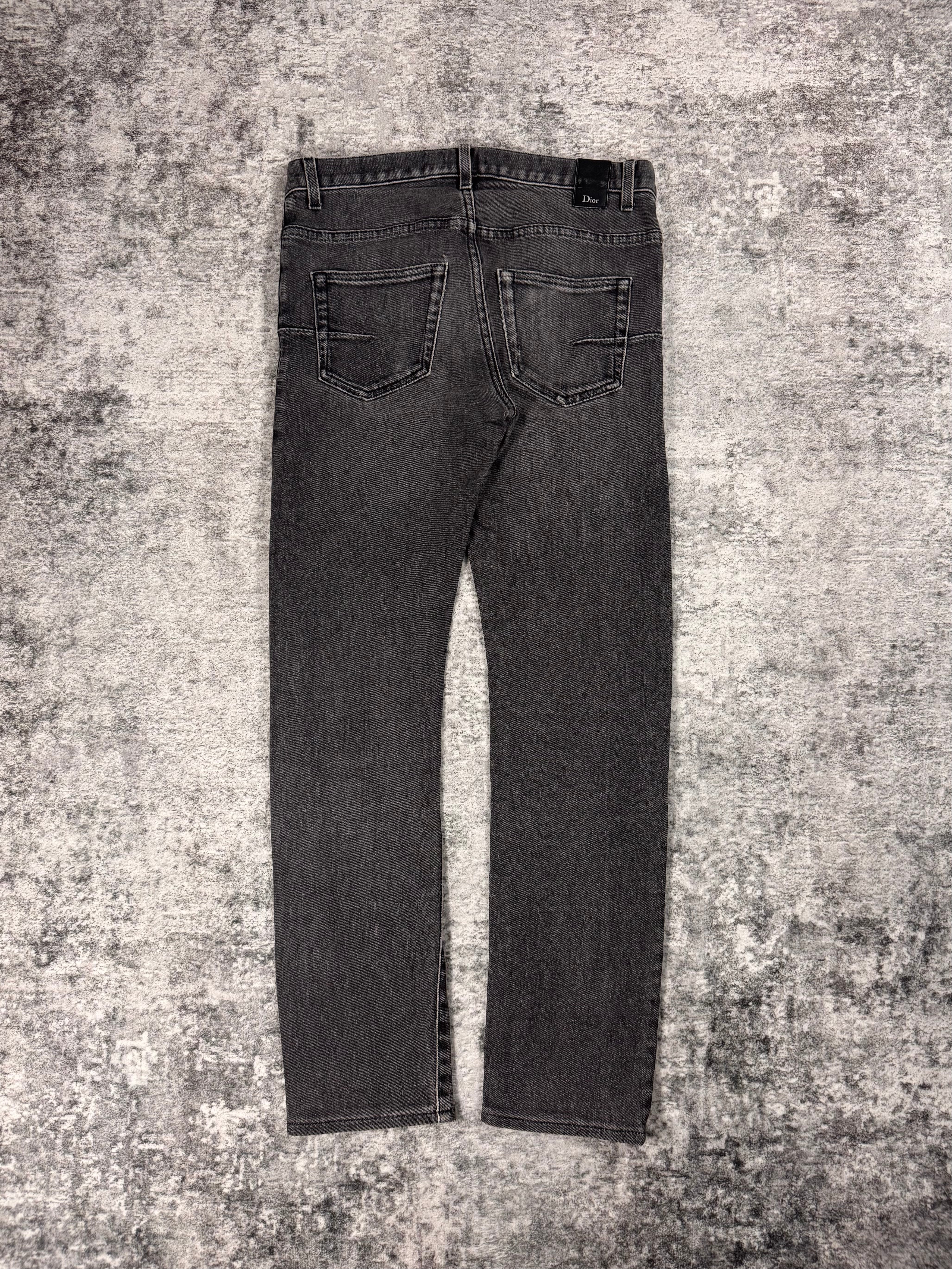 FW18 Dior Homme Kris Van Assche Grey 'SLIM 17.5' Denim