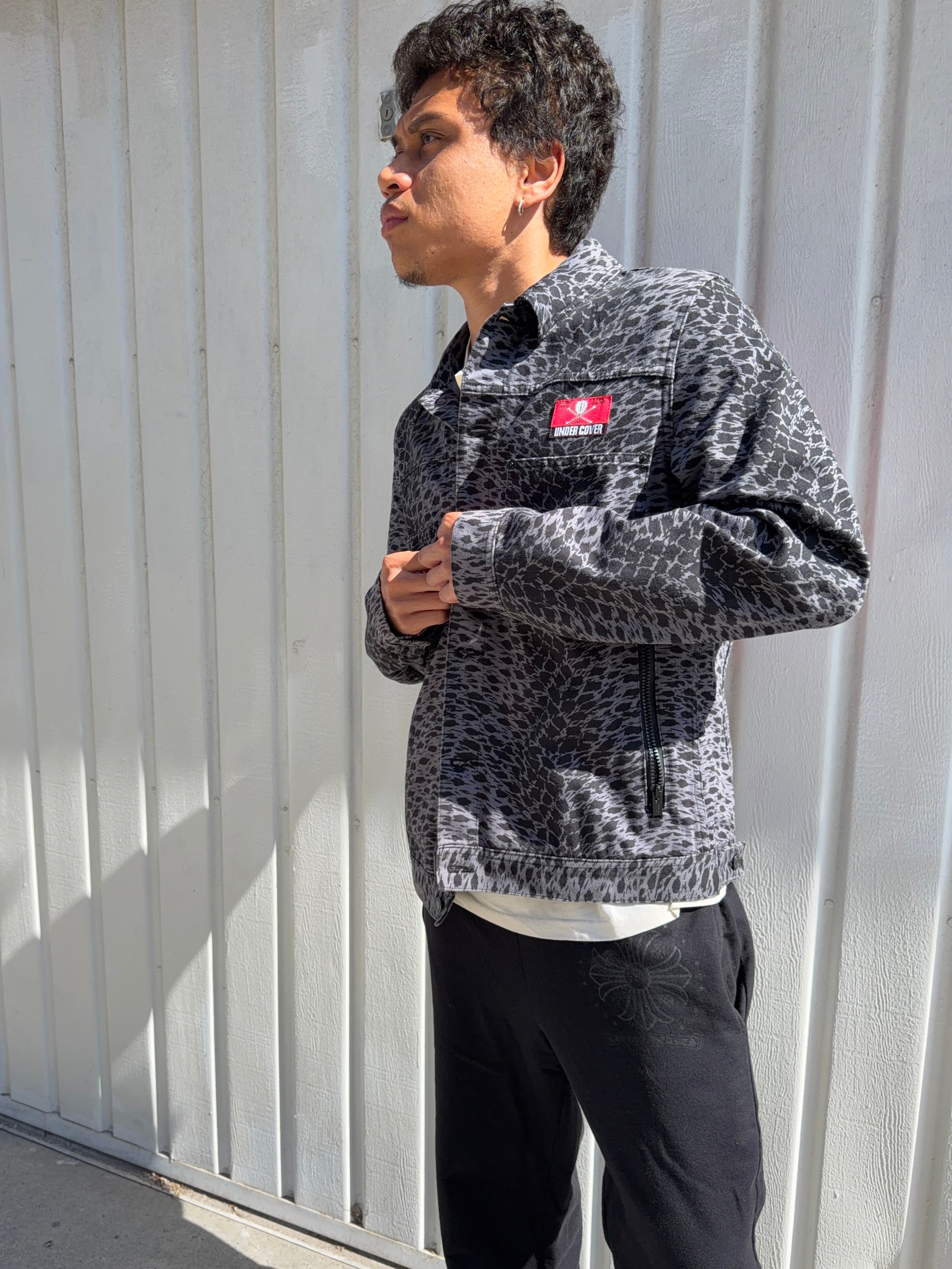 SS18 Undercover x Cream Soda “Spiritual Noise” Leopard Print Denim Jacket