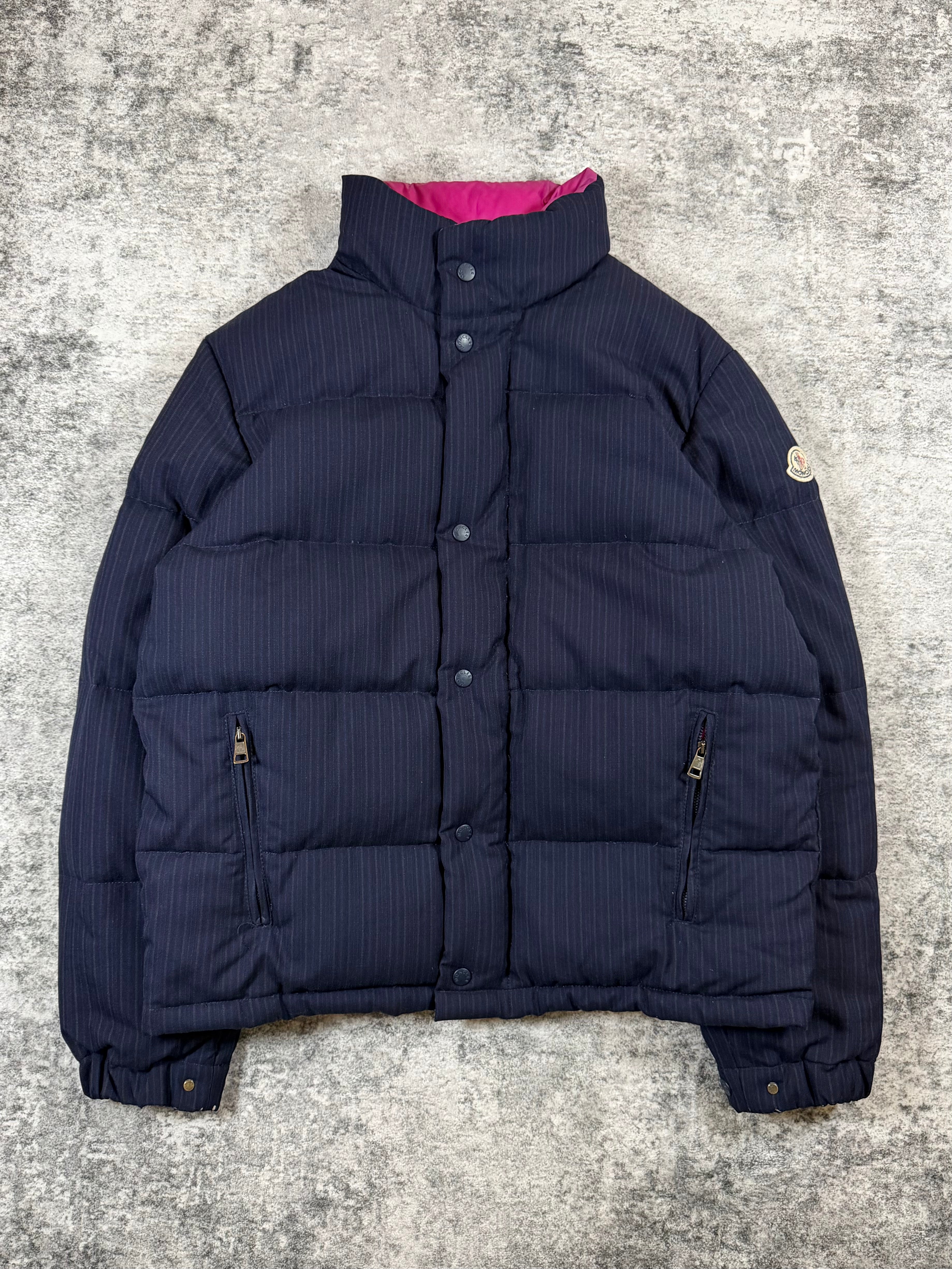 FW04 Junya Watanabe MAN x Moncler Pinstripe Down Puffer Jacket
