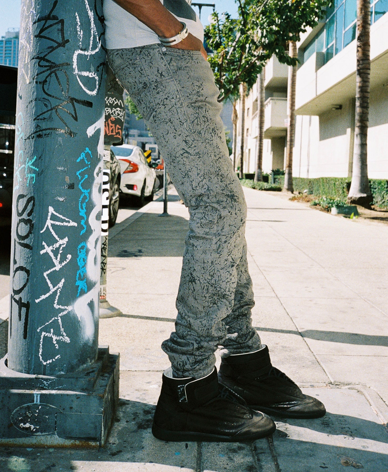 FW10 Dior Homme ‘Pendelum’ KVA Black Paint Splatter Denim