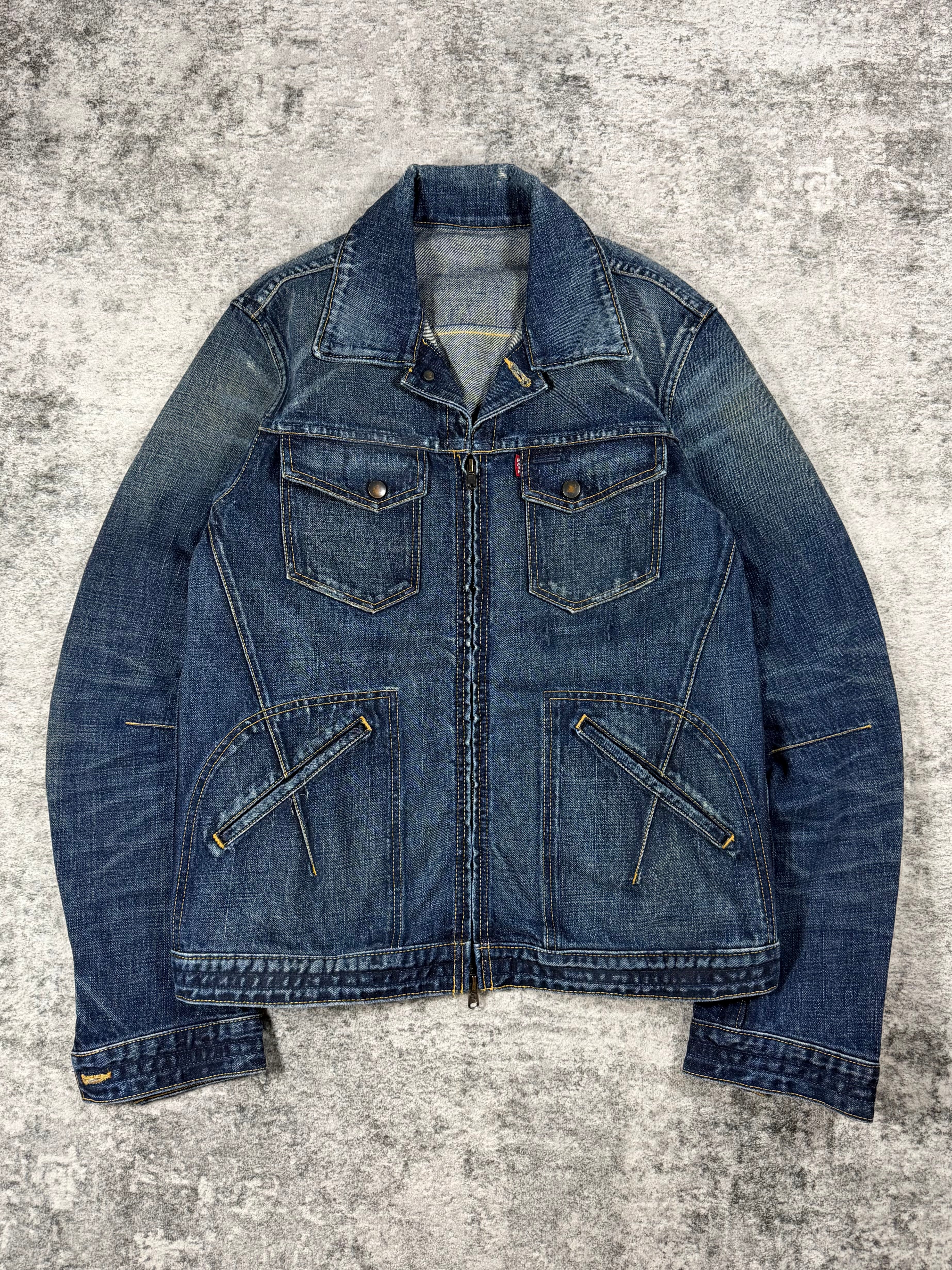 SS07 Number (N)ine “About A Boy” Deep Indigo Pain Denim Jacket