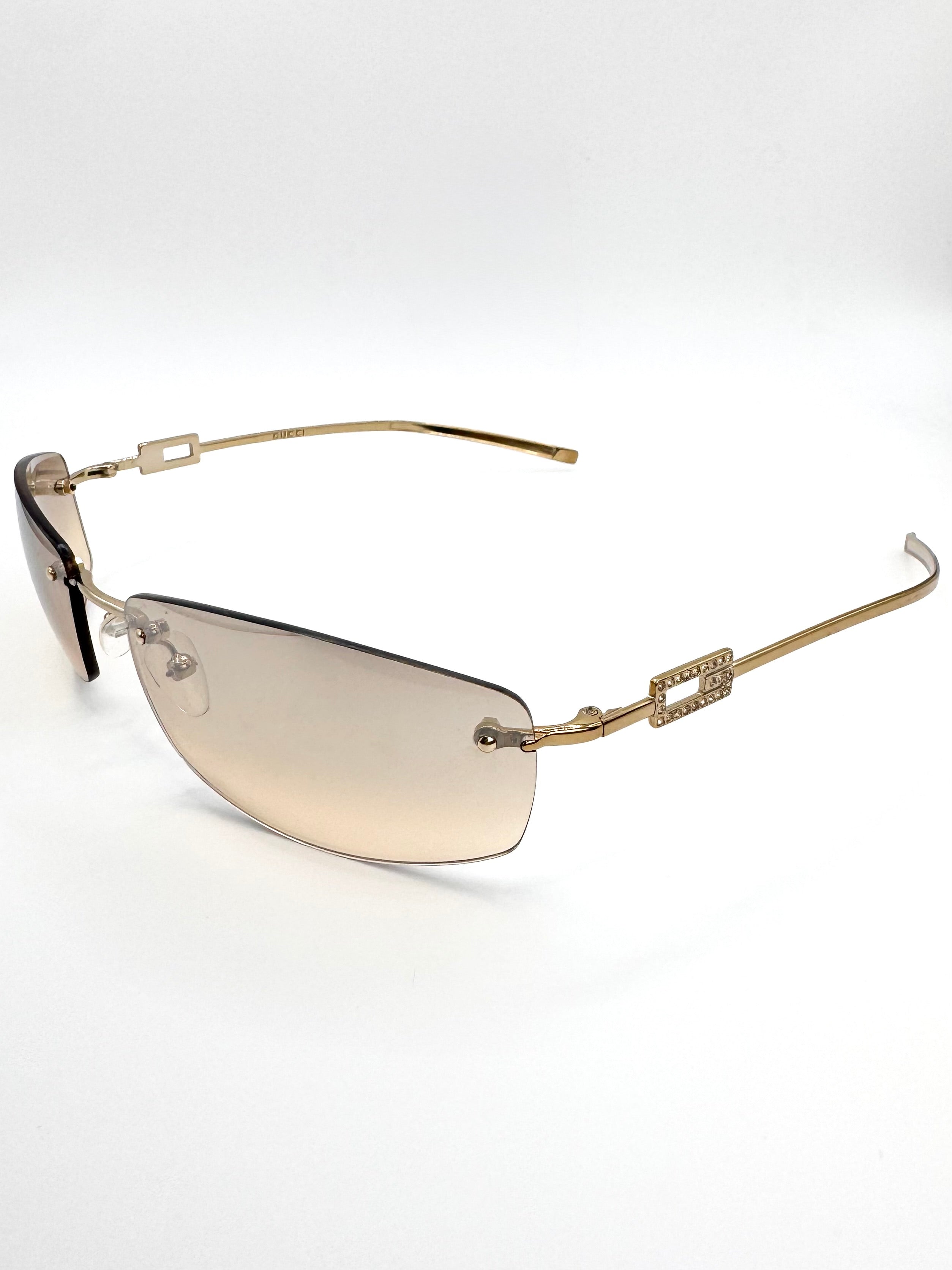 2000s Gucci Tom Ford ‘1784 Strass’ Rhinestone Sunglasses