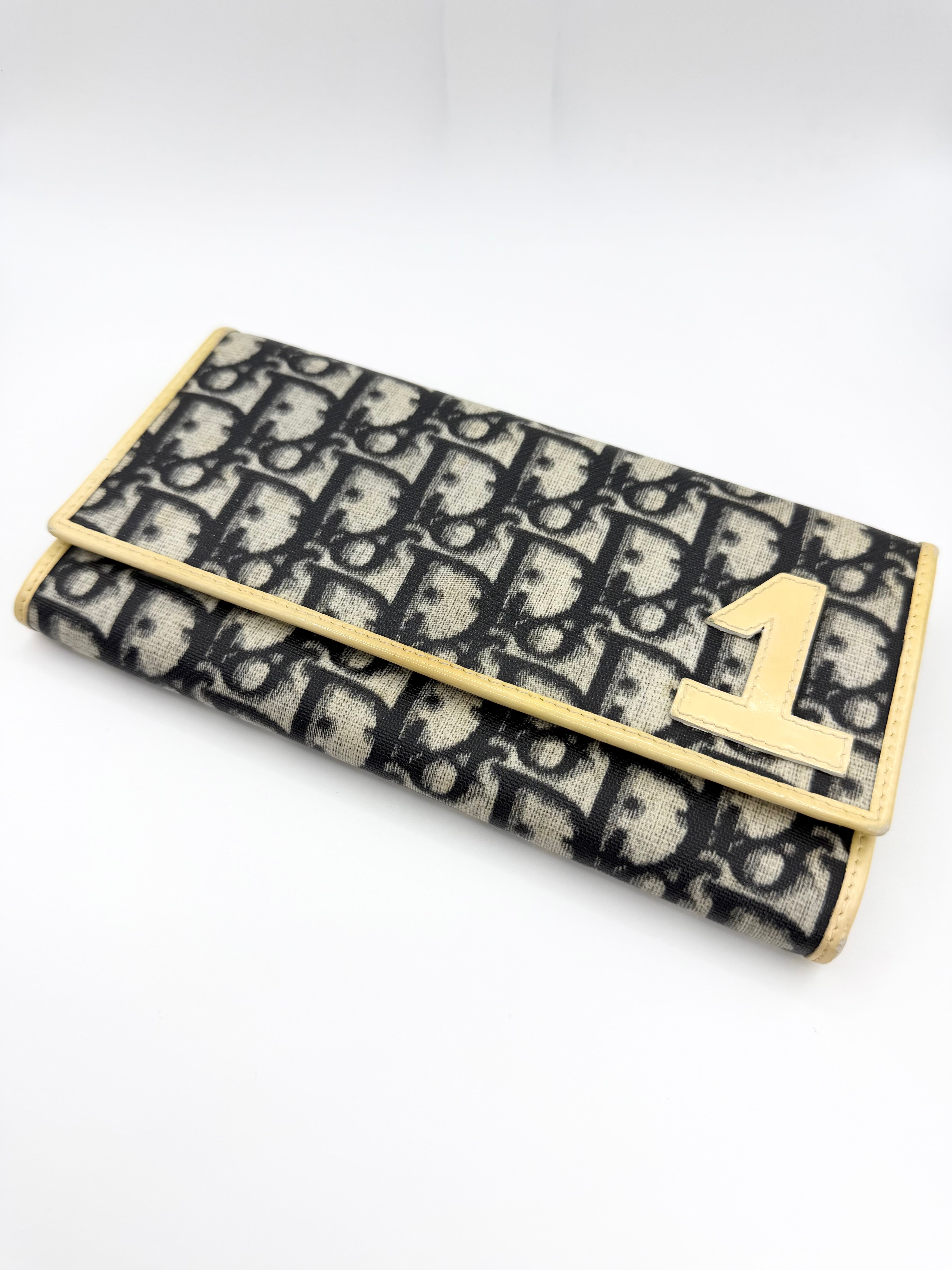 2000s Christian Dior ‘Trotter’ #1 Navy Monogram Canvas Wallet