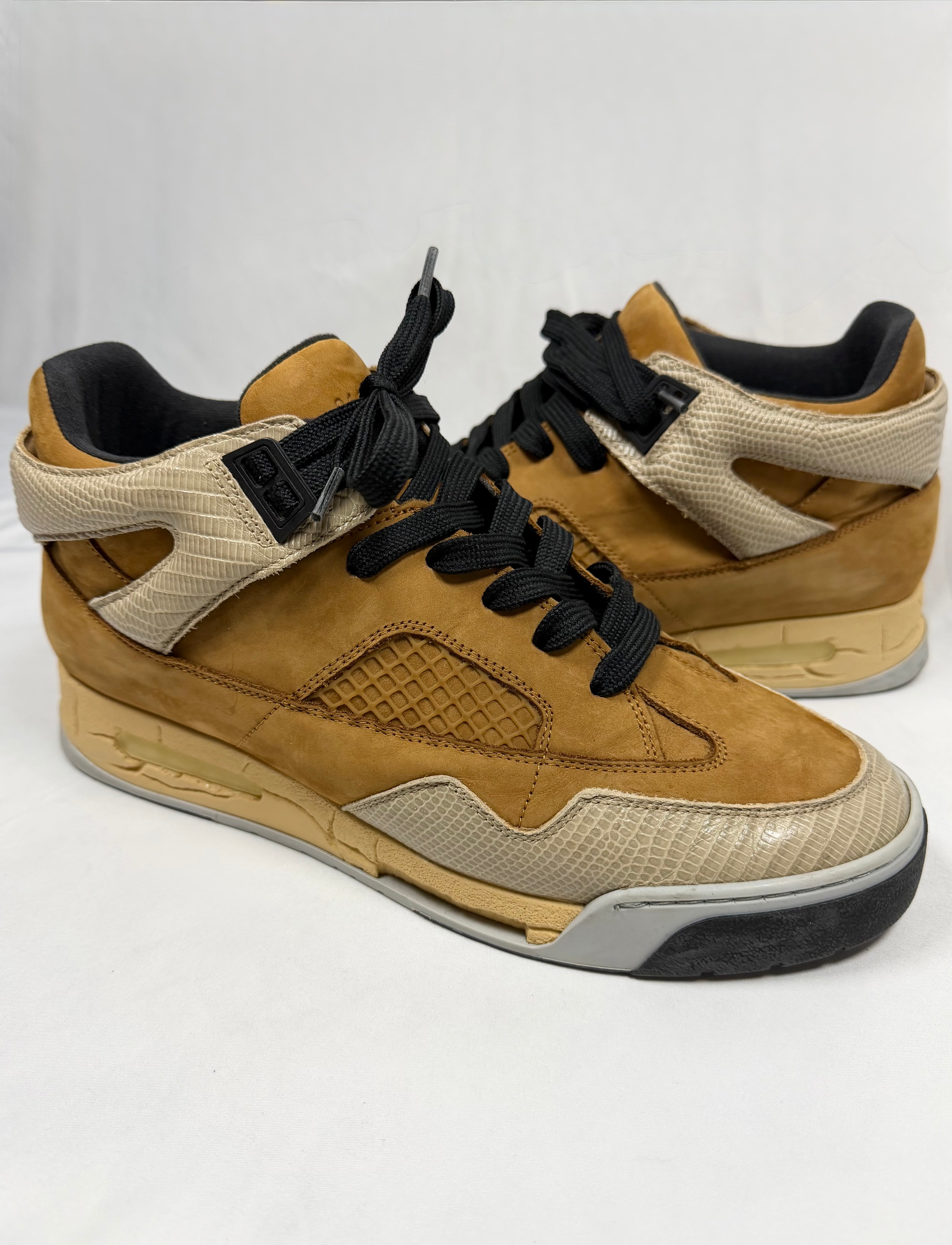 Maison Margiela DDSTCK ‘Brown’ Python Print Suede Low Top Sneaker