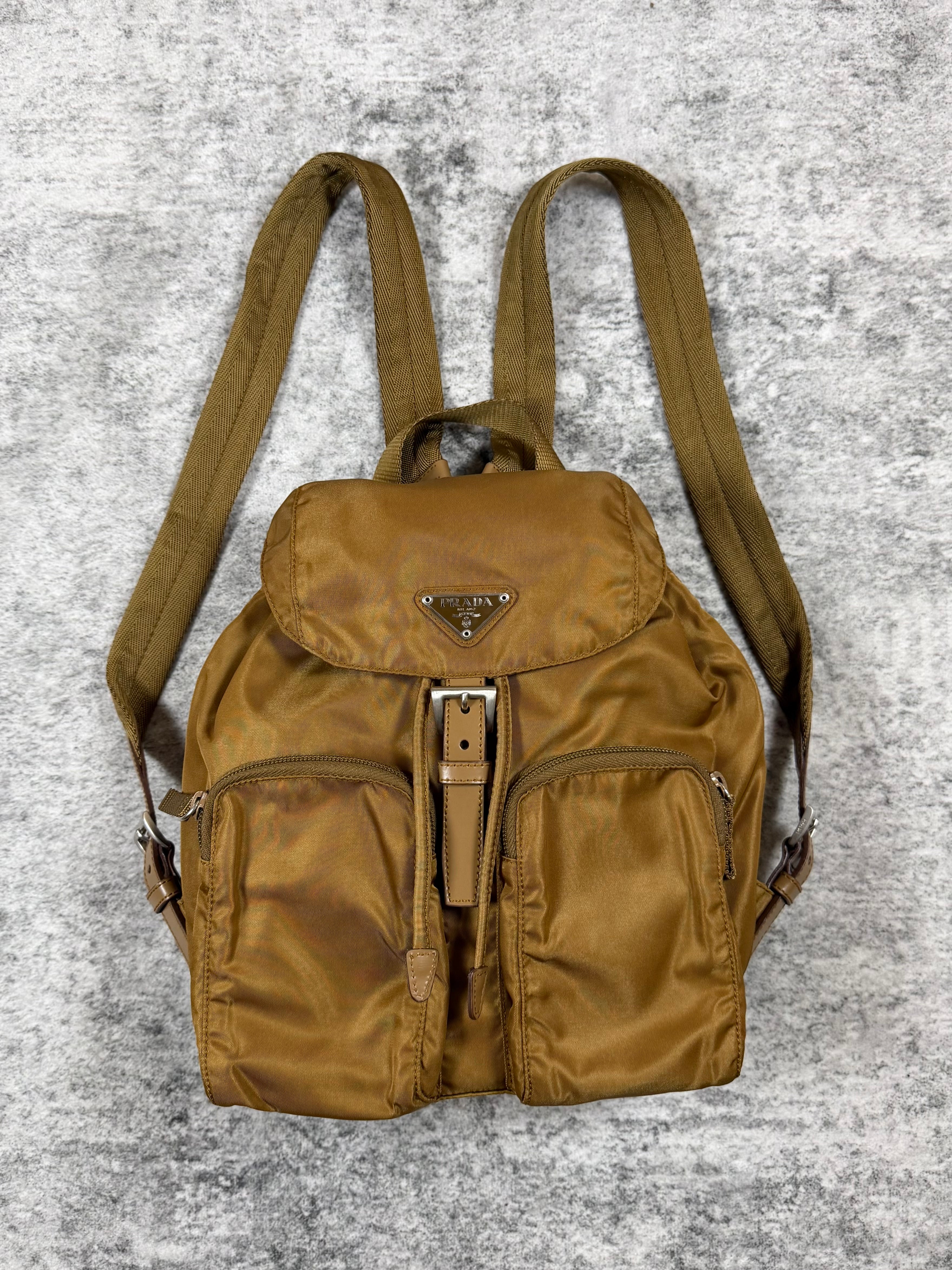 2000s Prada Milano ‘Tabacco’ Tessuto Nylon Backpack