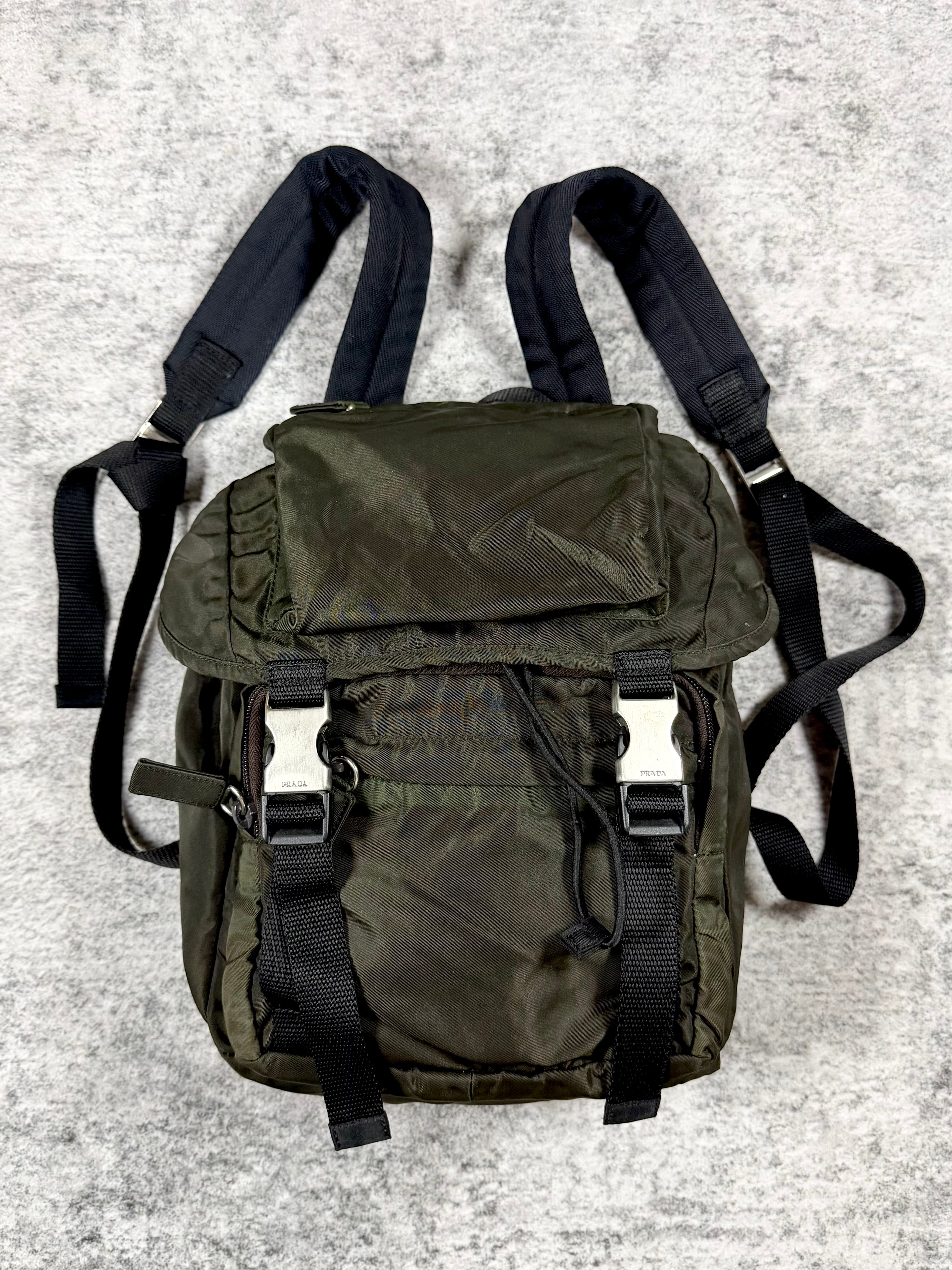 2000s Prada ‘Ebano’ Tessuto Nylon Montagna Double Buckle Backpack