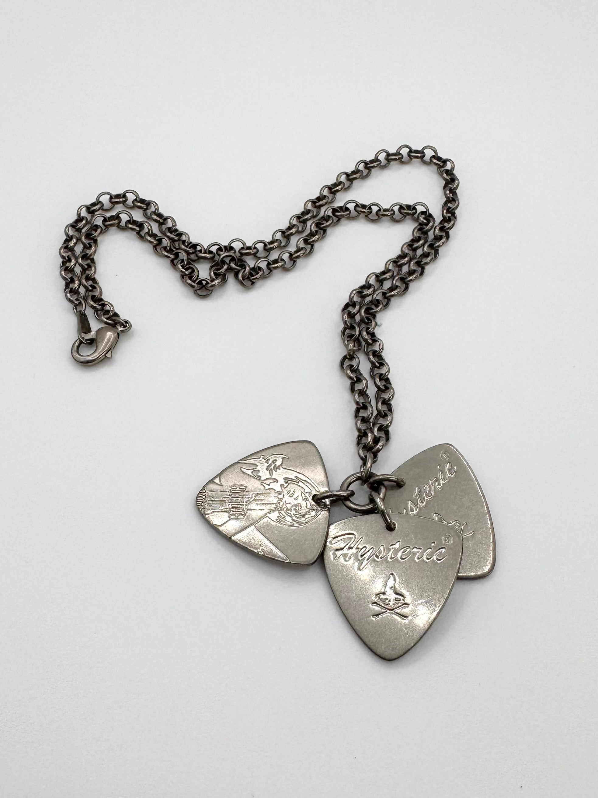 Hysteric Glamour Multi ‘Guitar Pick’ Silver Necklace
