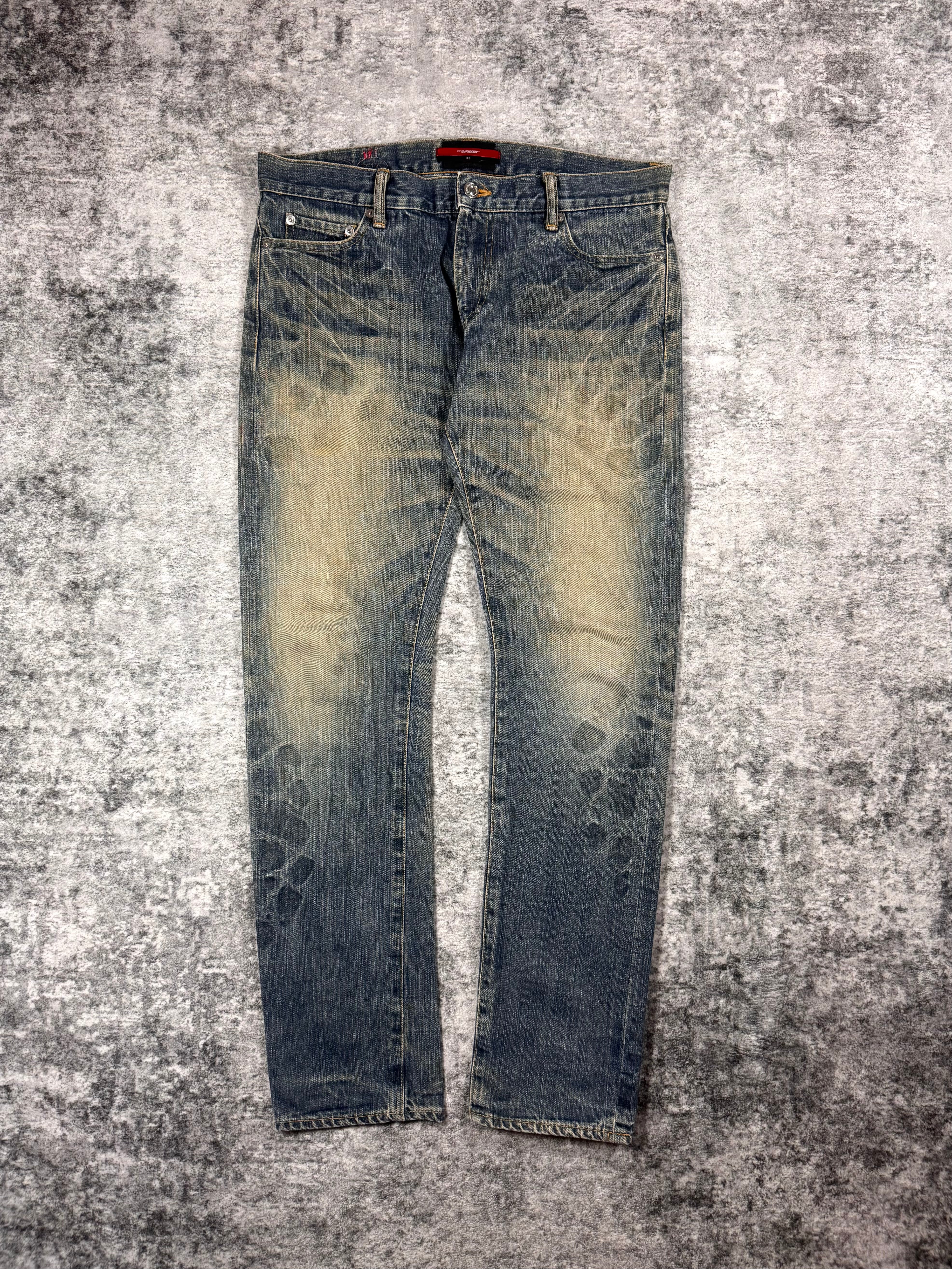 2000s Swagger Leopard Print Whiskered Fade Denim