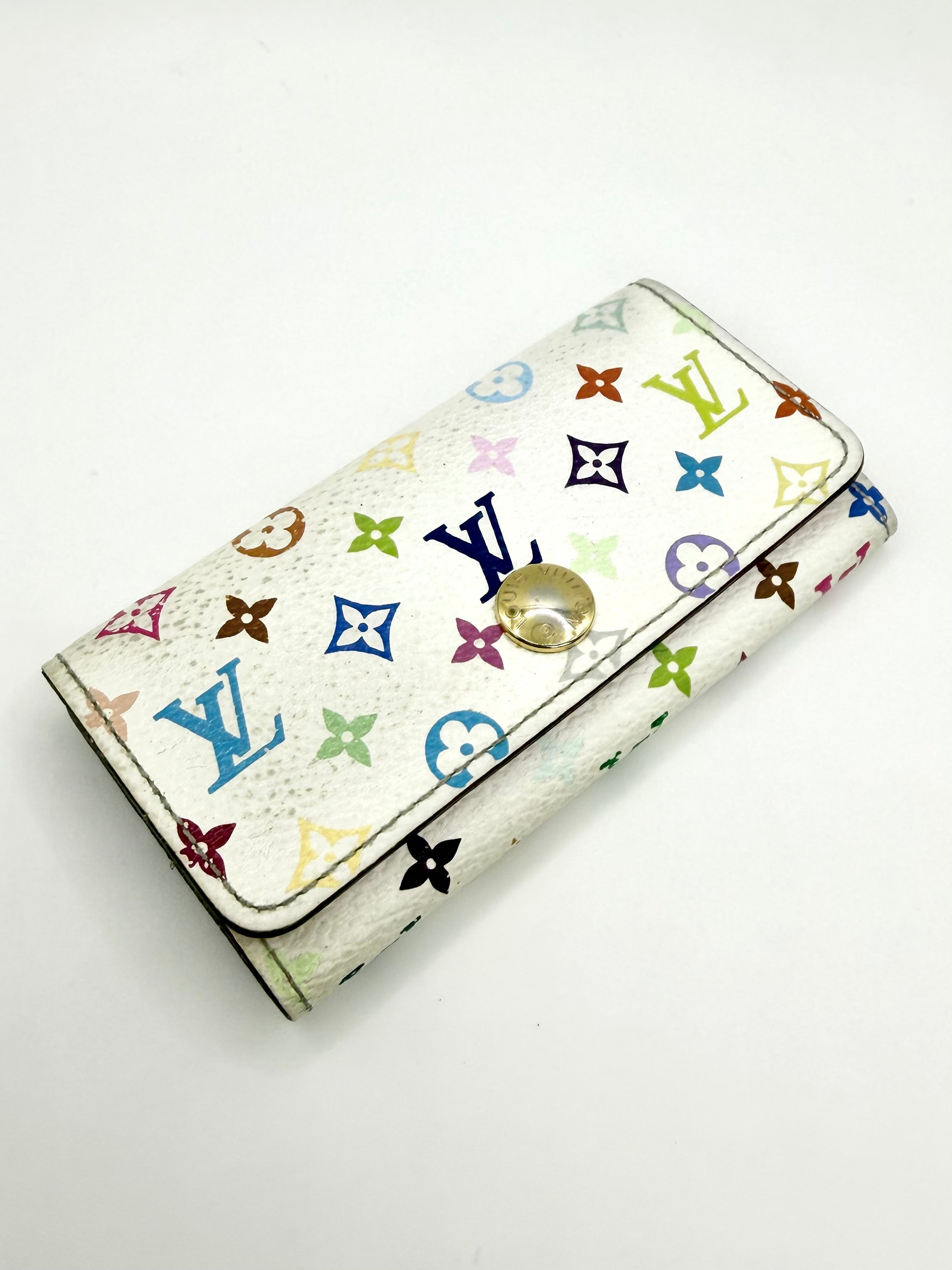 2000s Louis Vuitton x Takashi Murakami Multicolor Monogram Key Holder