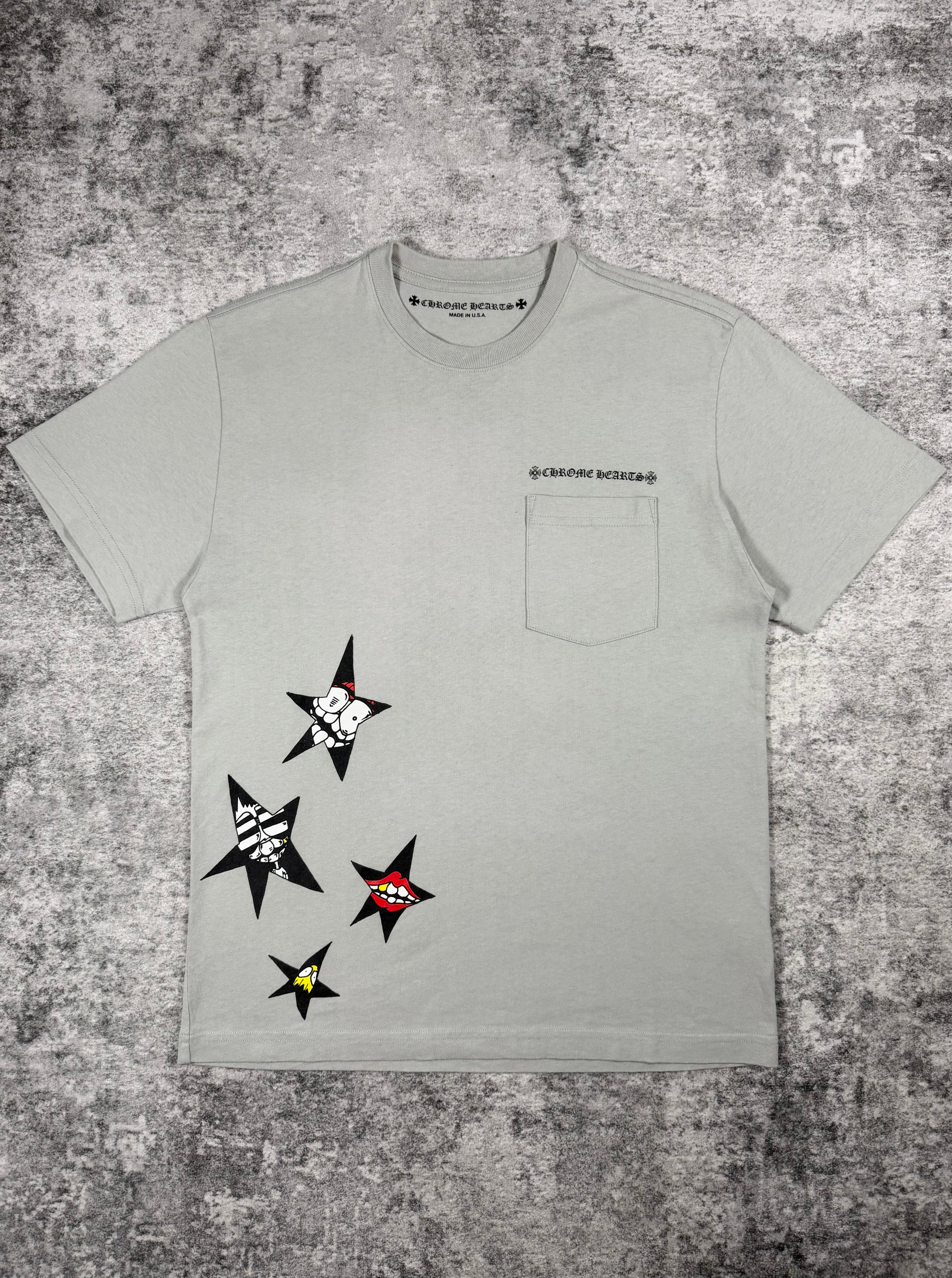 Chrome Hearts Matty Boy Suggest Star Graphic T-Shirt Grey USA Size Small
