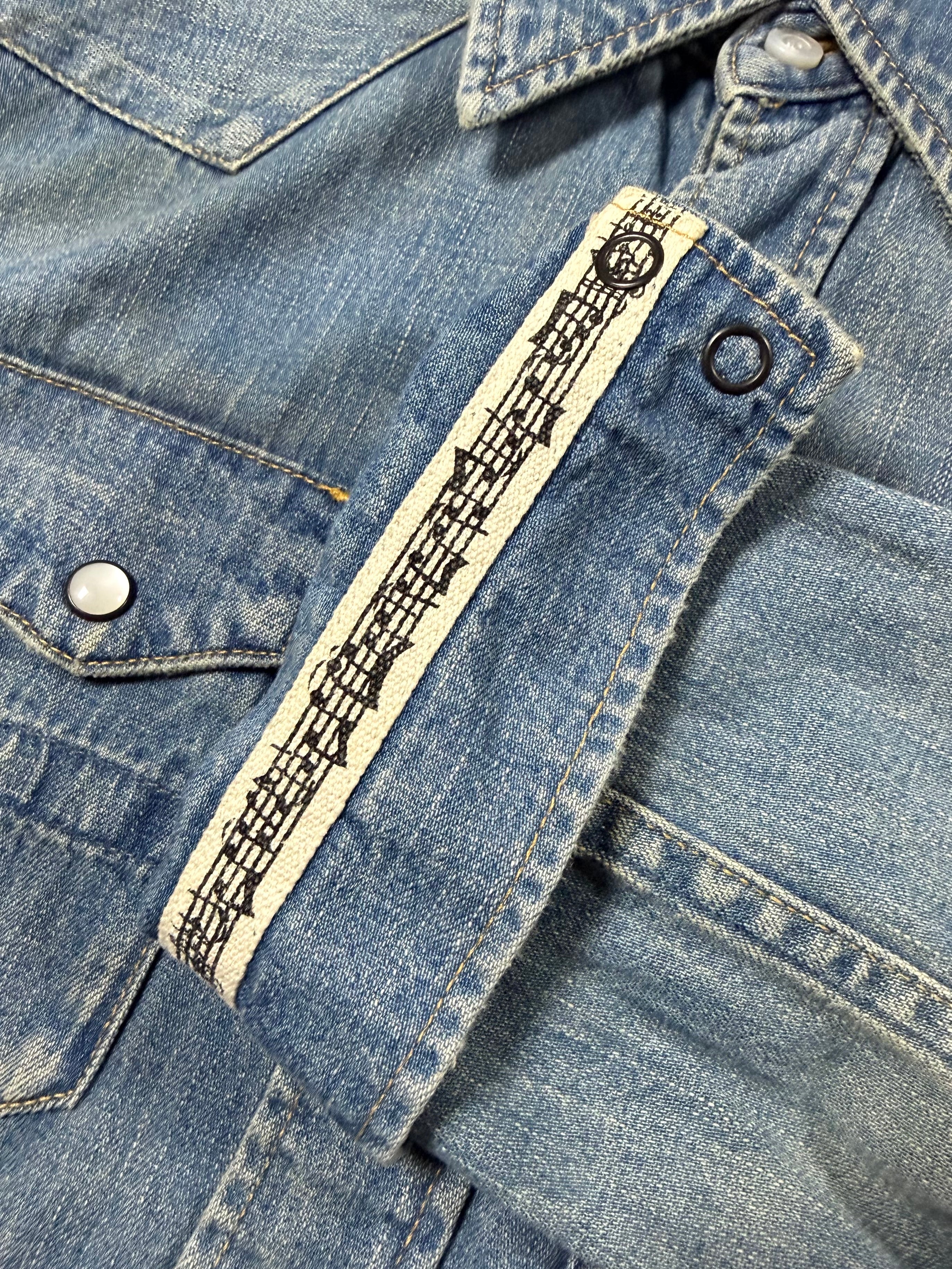FW07 Number (N)ine “Love God Murder” Music Note Denim Western Shirt