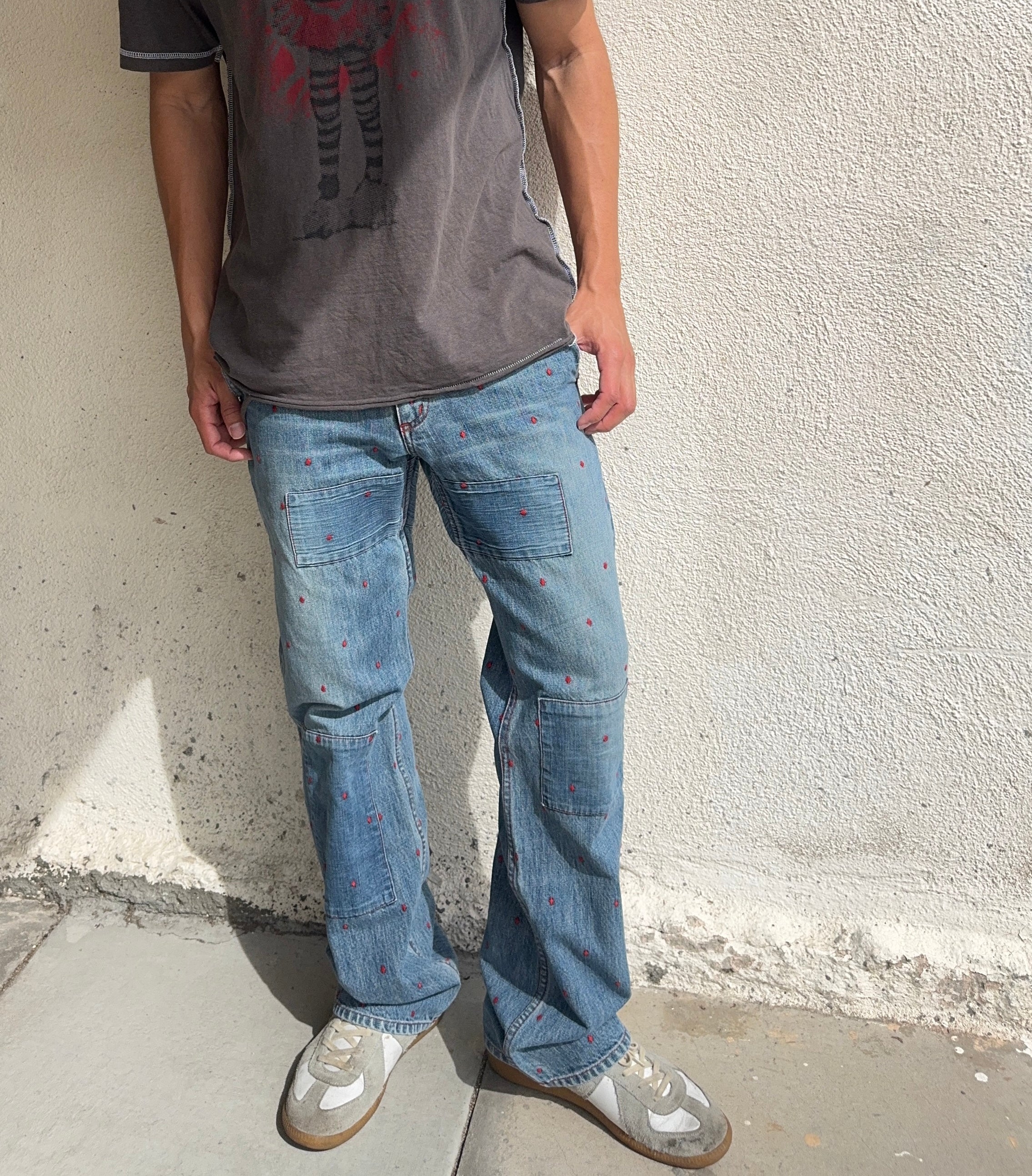 SS02 Undercover “Illusion of Haze” Diamond Embroidery Patchwork Denim