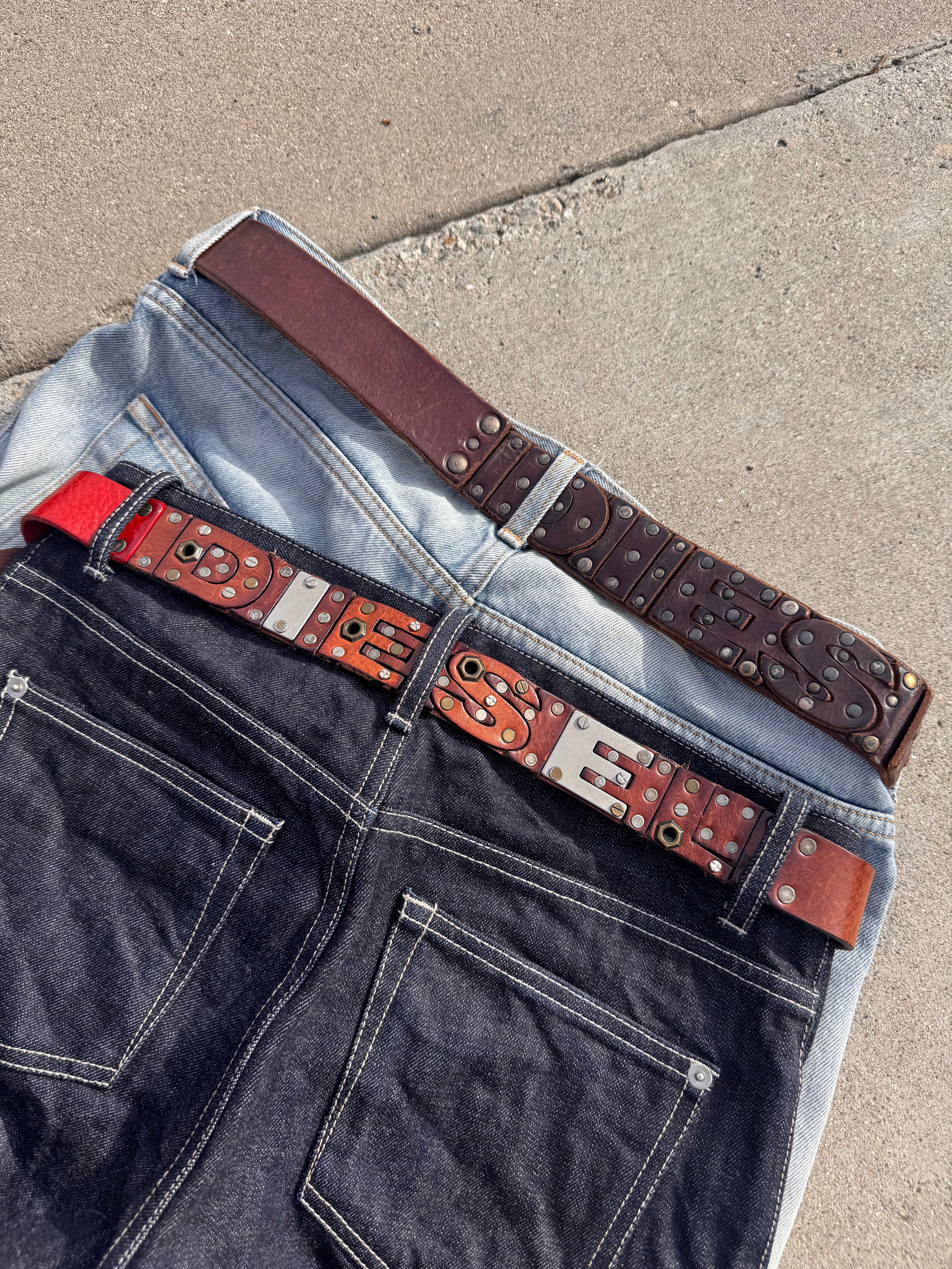 2000s Diesel Industrial ‘Screw & Bolts’ Logo Leather Belt