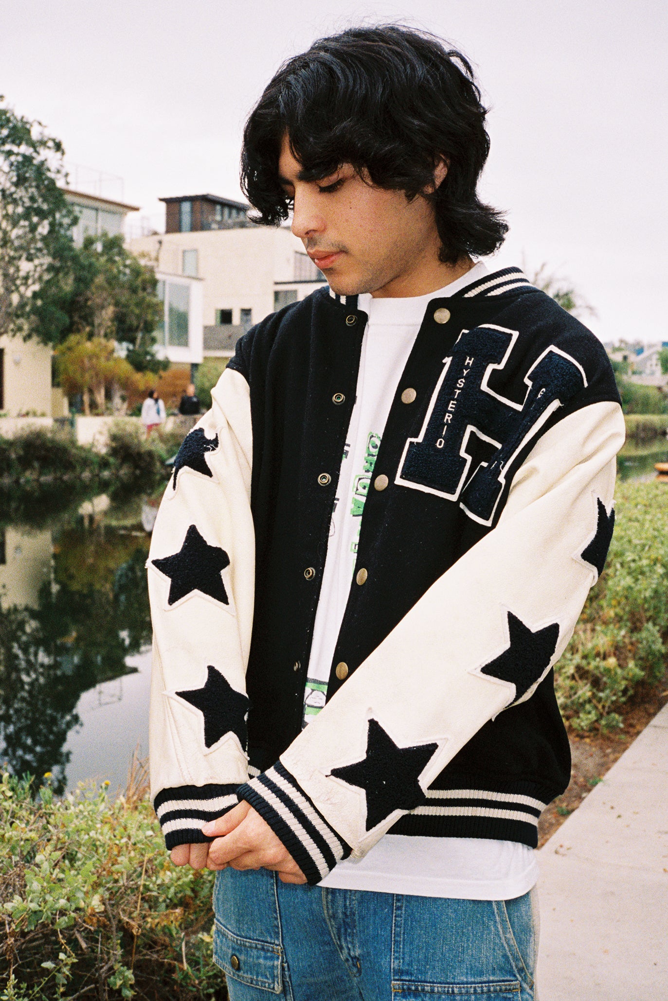 1980s Hysteric Glamour Black ‘Toy Robot’ Varsity Jacket