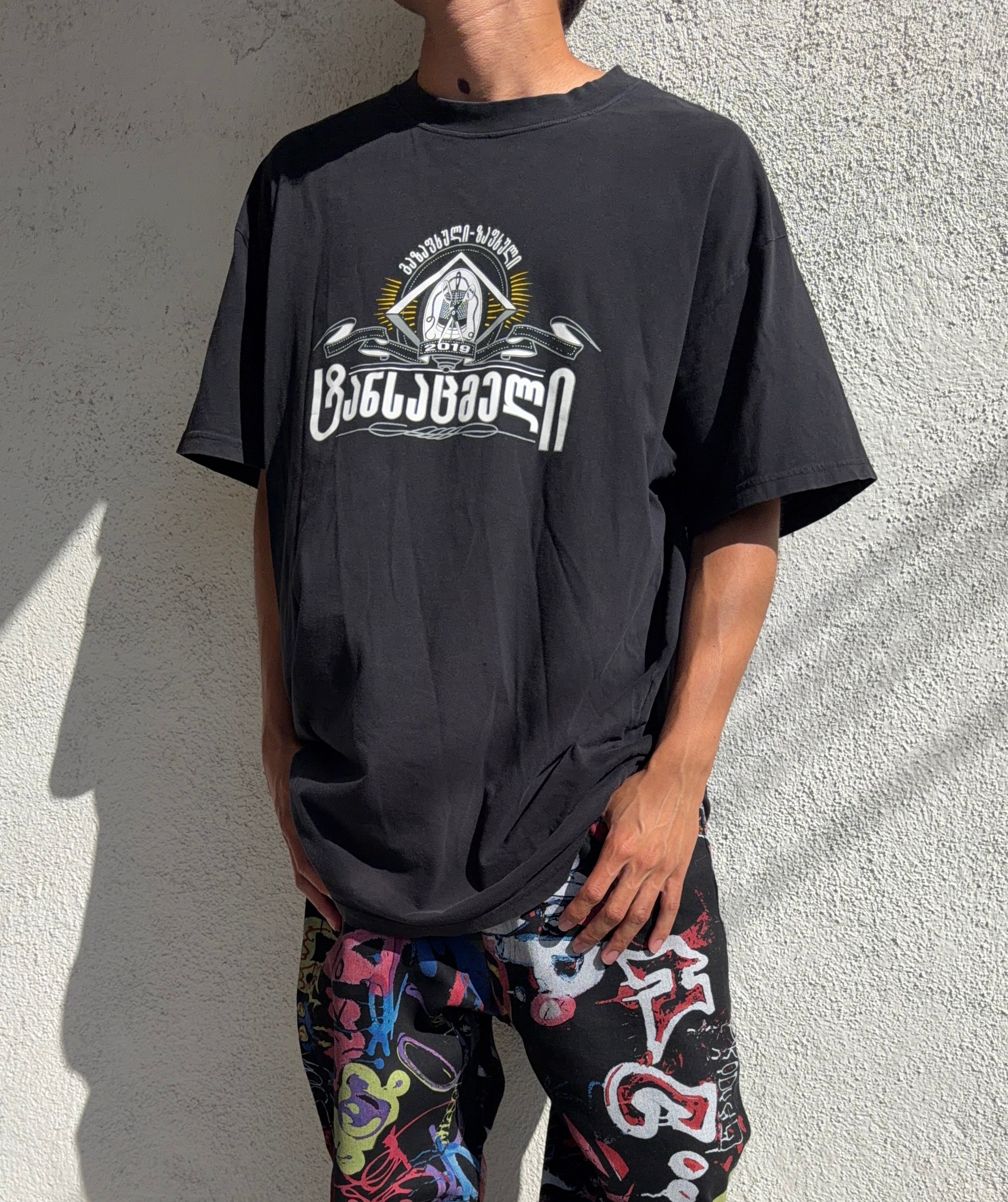 SS19 Vetements ‘Secret Society’ Georgian Black Oversized T-Shirt