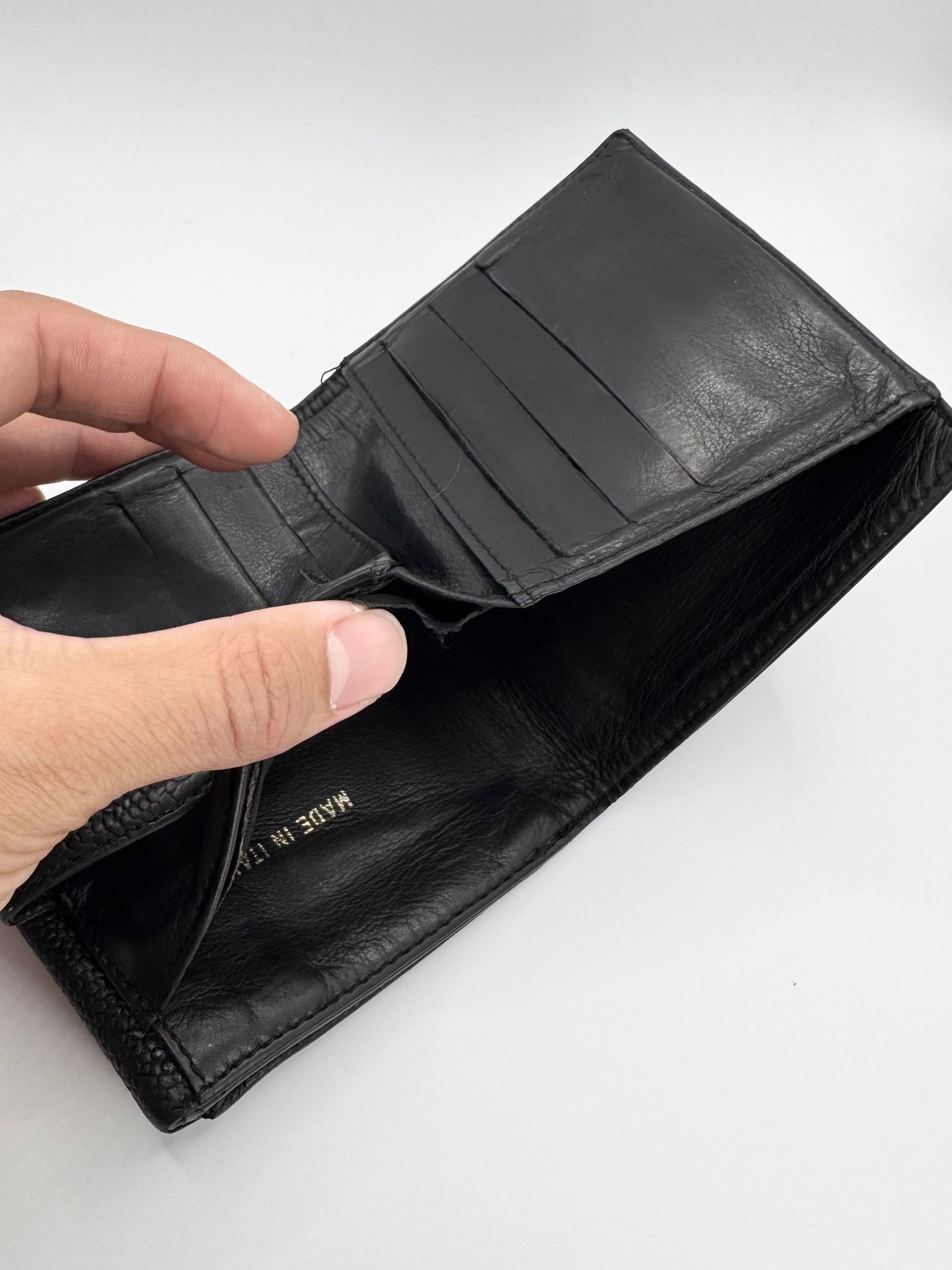 2000s Chanel Black ‘CC’ Caviar Bi-Fold Leather Wallet