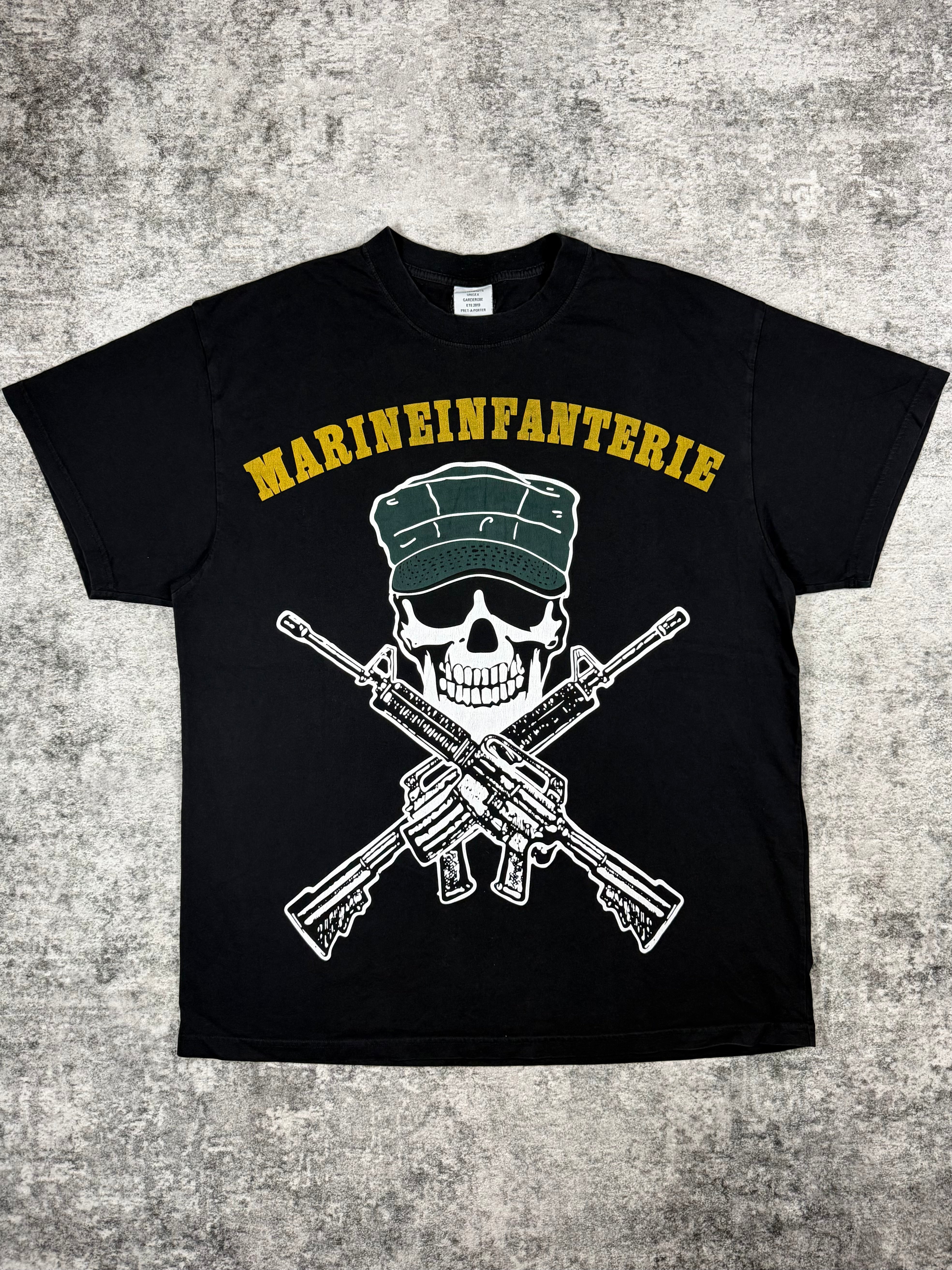 SS19 Vetements ‘Marine Infanterie’ Skull Rifle Oversized T shirt