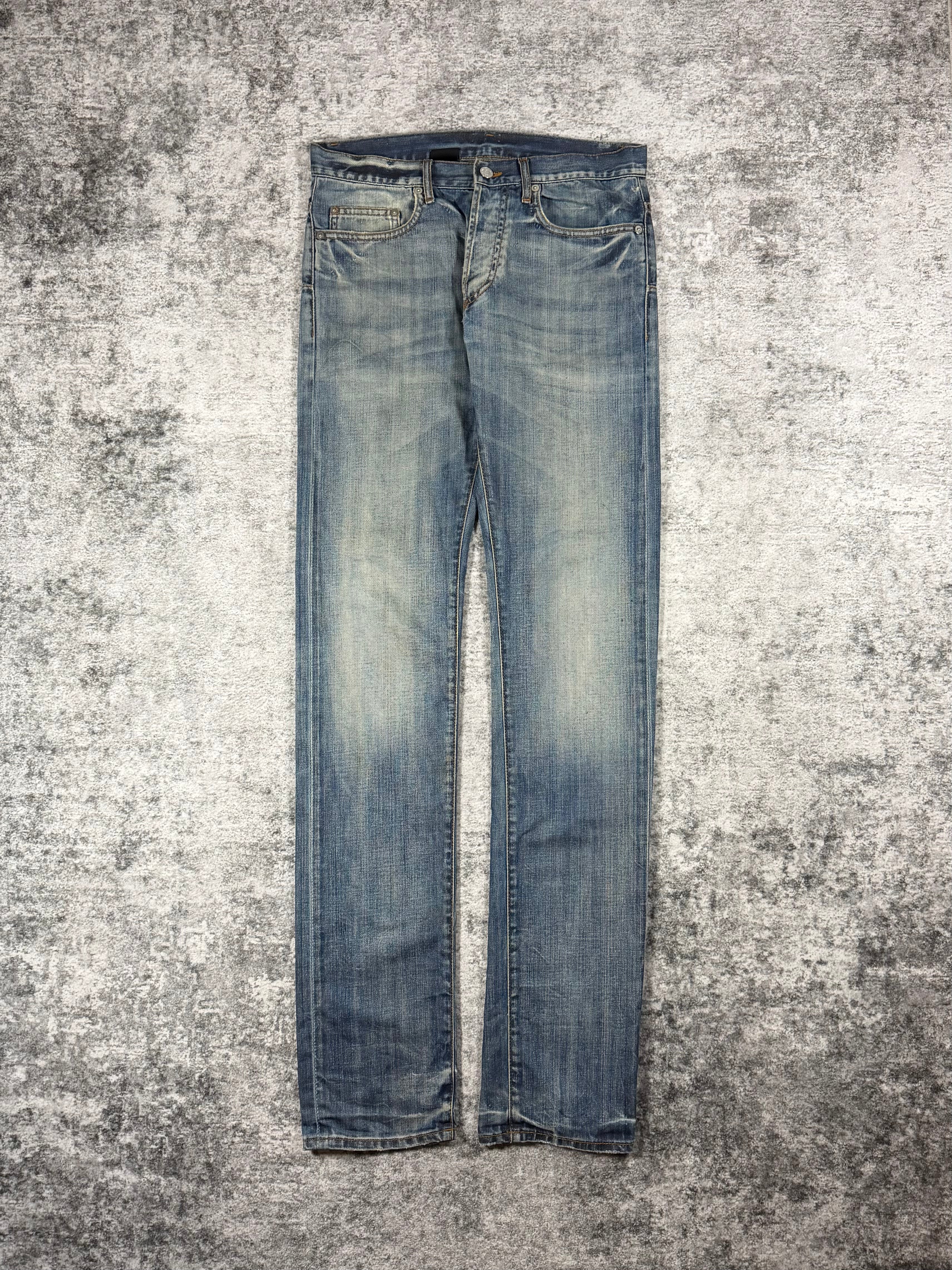 SS08 Dior Homme KVA Faded Indigo Wash Unaltered Distress Denim