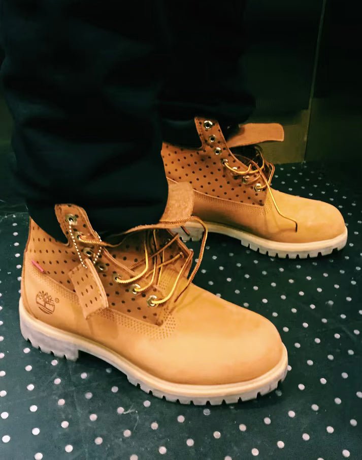 FW15 Supreme x Comme Des Garçons Shirt ‘Polka Dot’ Wheat Timberland Boots