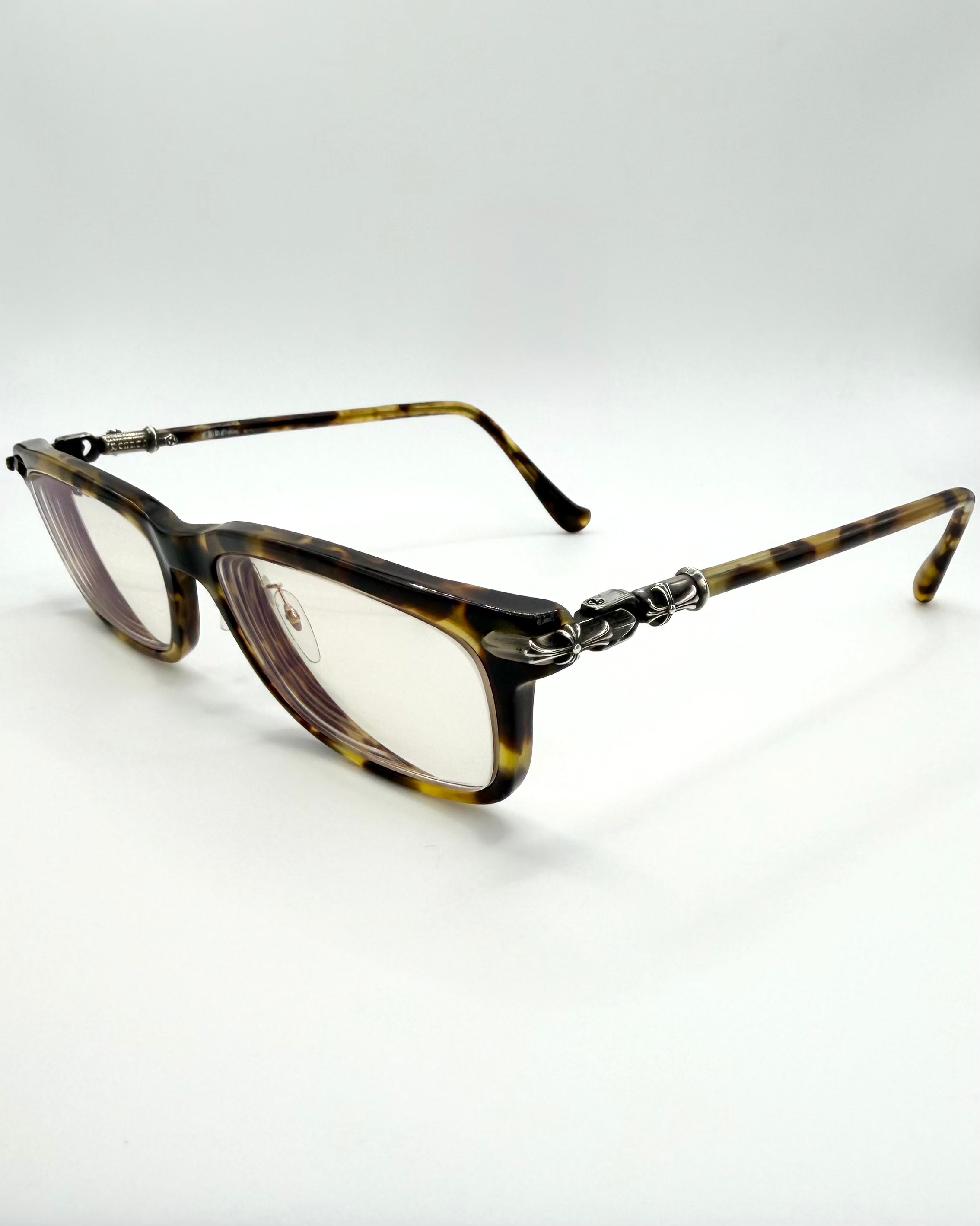 Chrome Hearts “Cornhaulass” Dual Cemetery Cross Tortoise Glass Frames