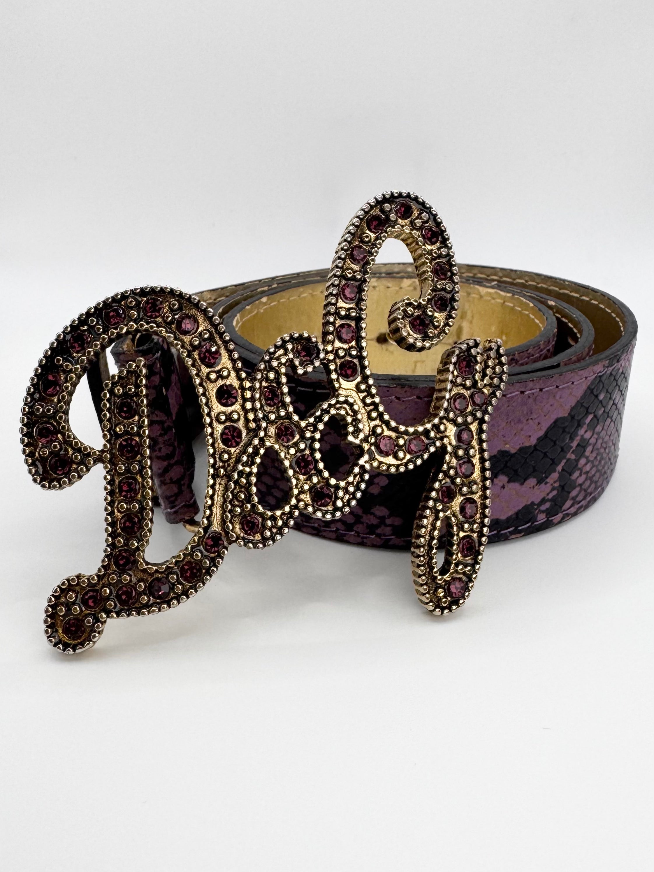 2000s Dolce & Gabbana
Crystallized ‘DG'
Purple Python Leather Belt