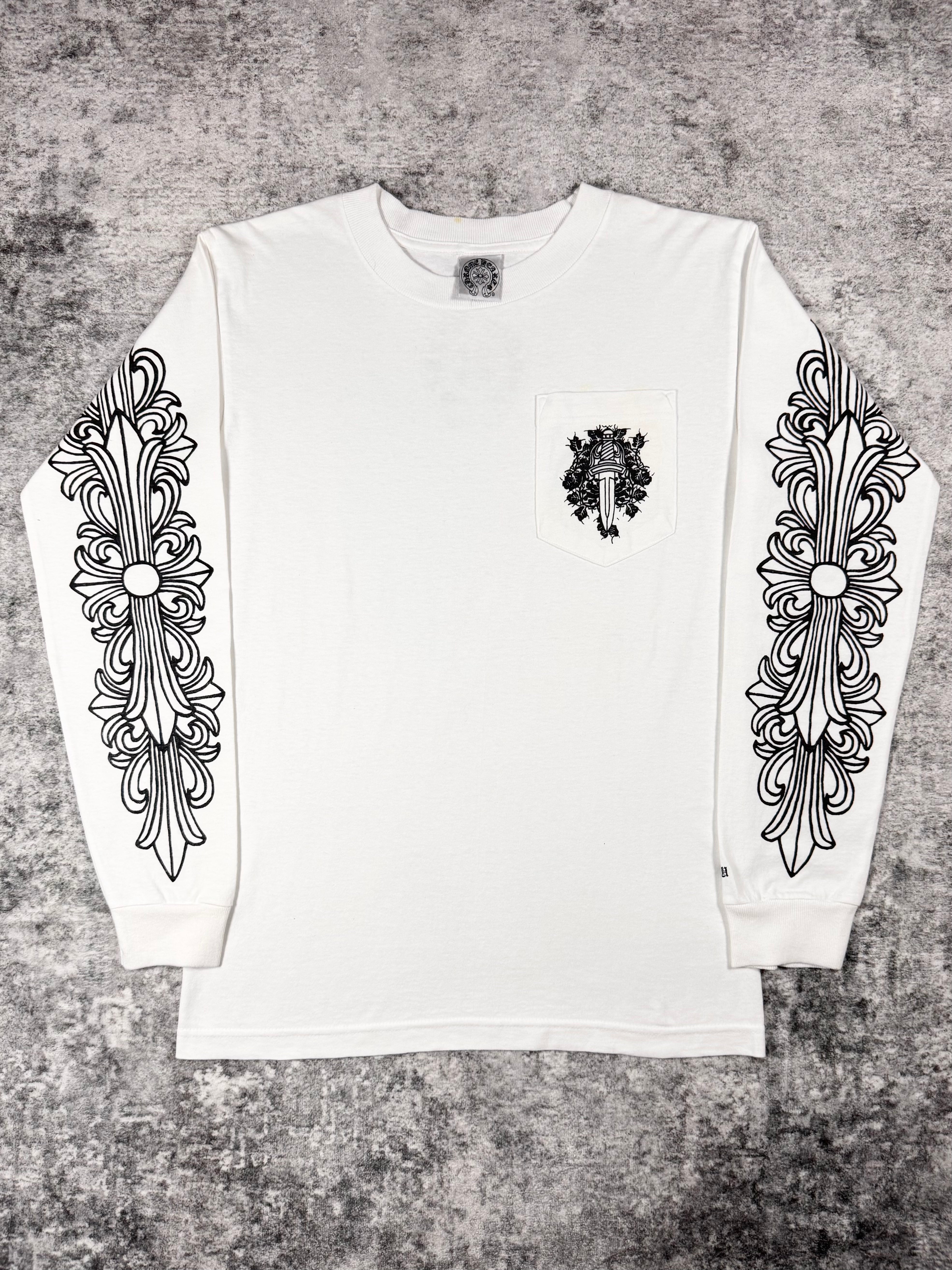 90s Chrome Hearts Vine Dagger Floral Cross Longsleeve