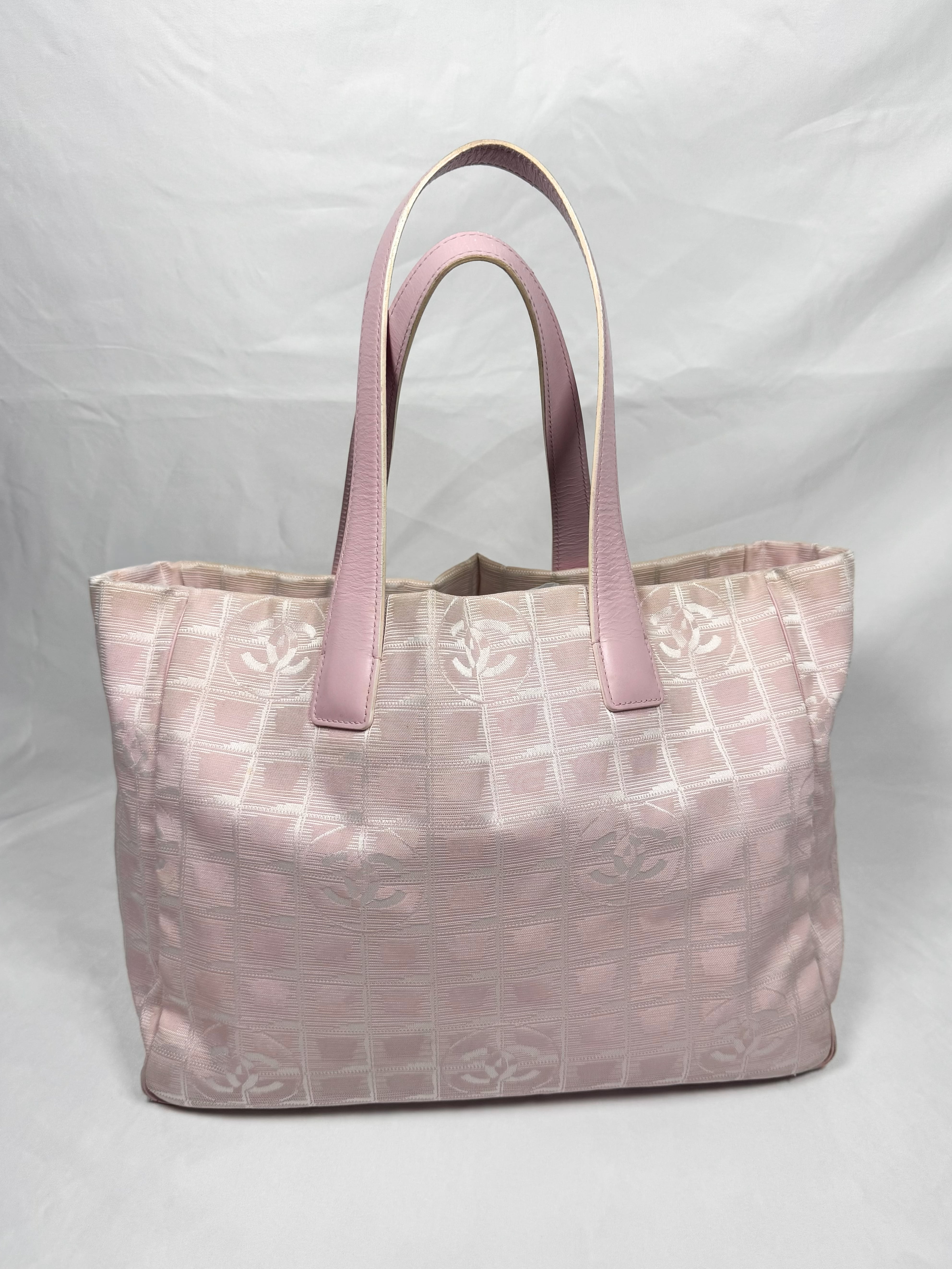 2000s Chanel ‘CC’ Pink Travel Line Canvas Hand Bag