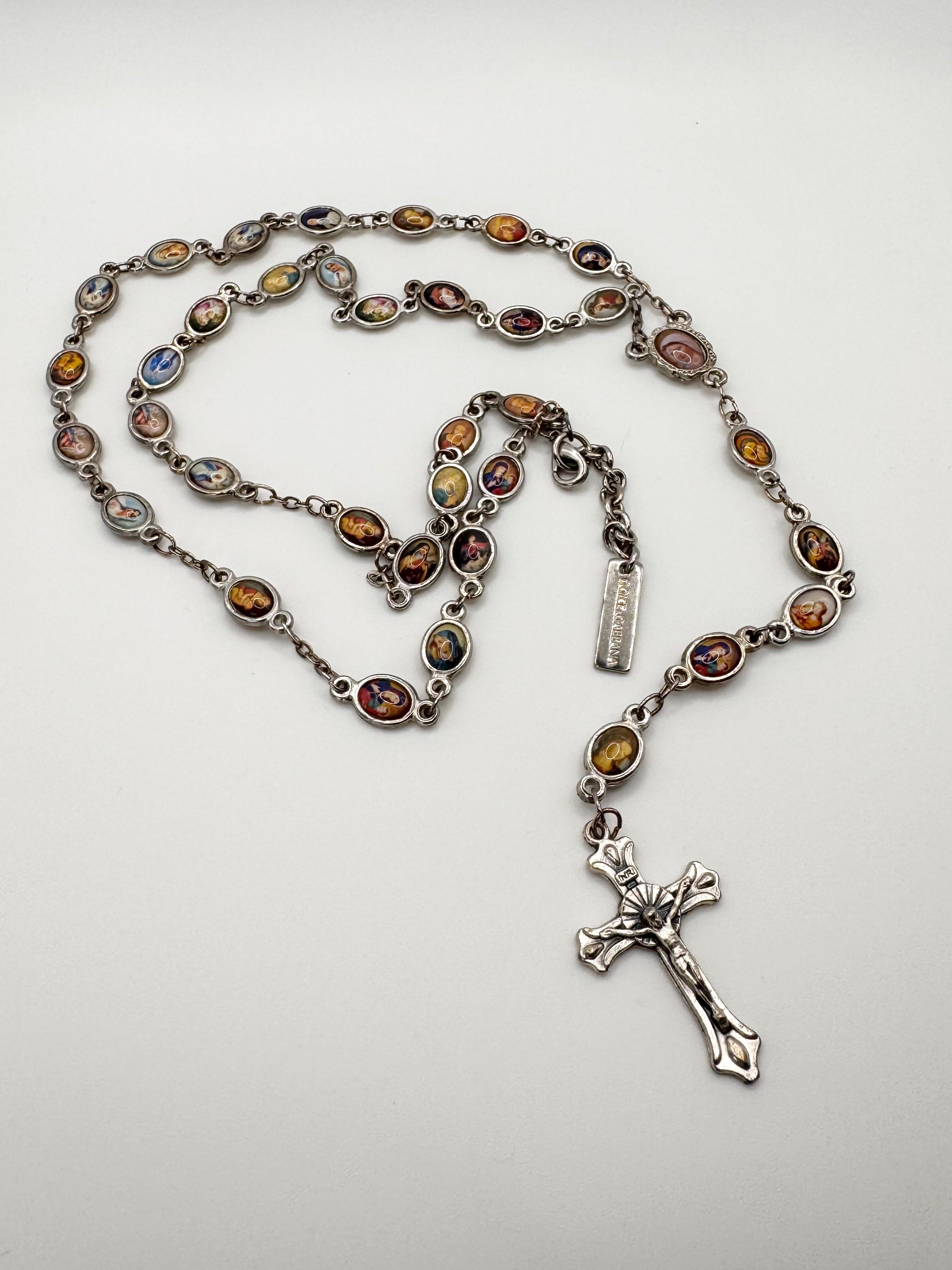 2000s Dolce & Gabbana ‘Saint Portraits’ Enamel Rosary Necklace