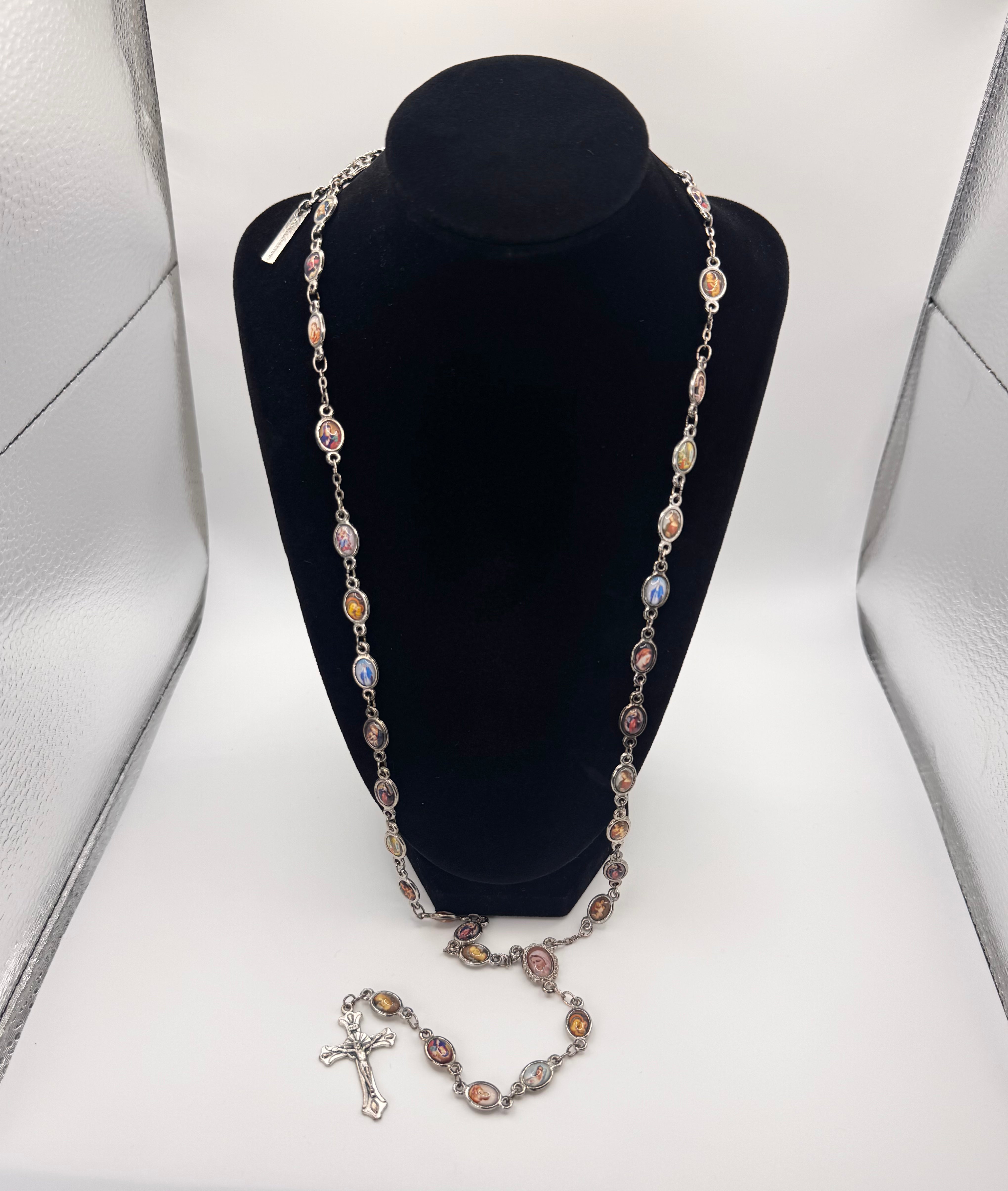 2000s Dolce & Gabbana ‘Saint Portraits’ Enamel Rosary Necklace